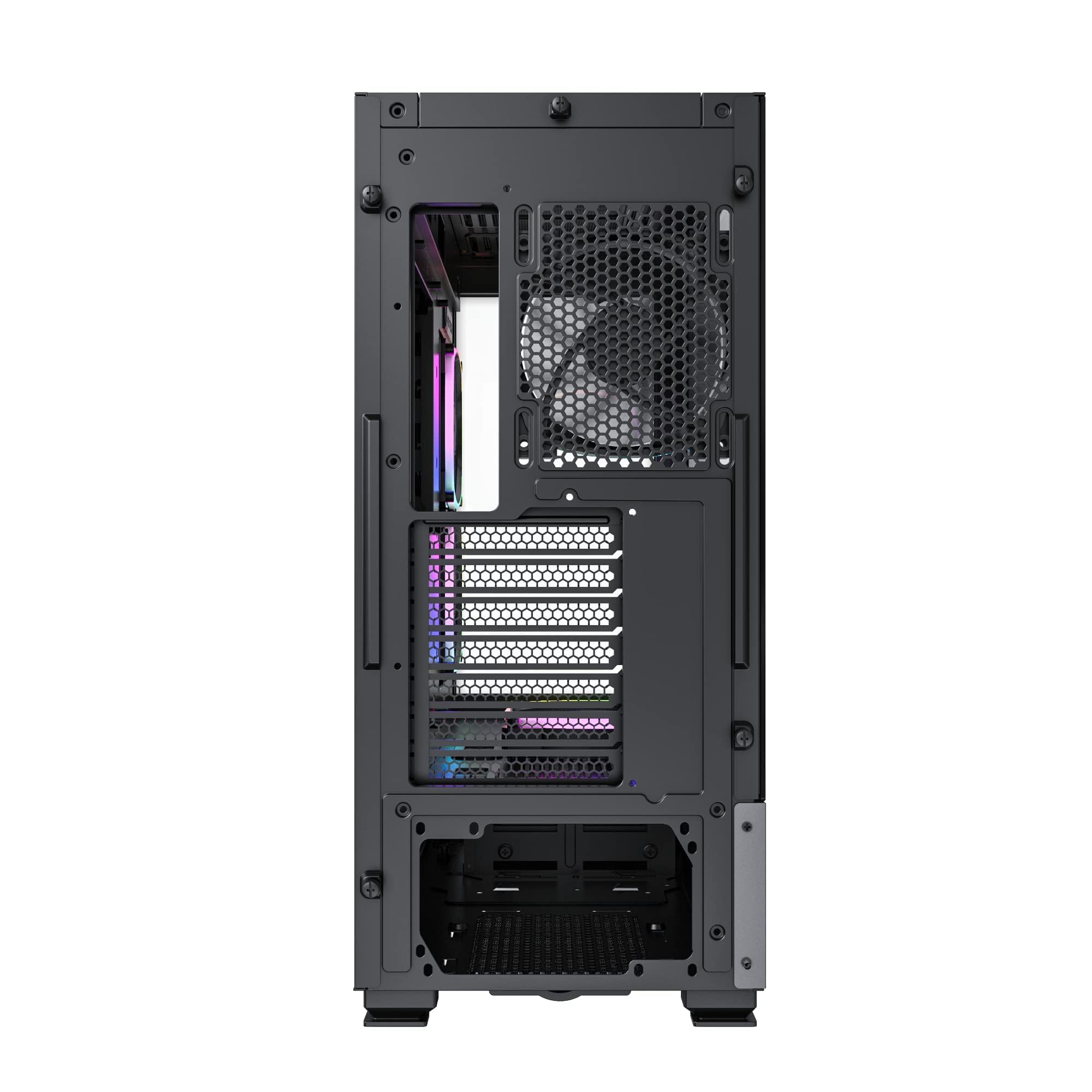 Montech Sky Two ATX Mid Tower Gaming PC Case - Dual Tempered Glass, 4X PWM ARGB Fans Pre-Installed, USB Type-C, High Airflow Design (Black) - Perfect for Gaming Rigs & High-Performance Builds