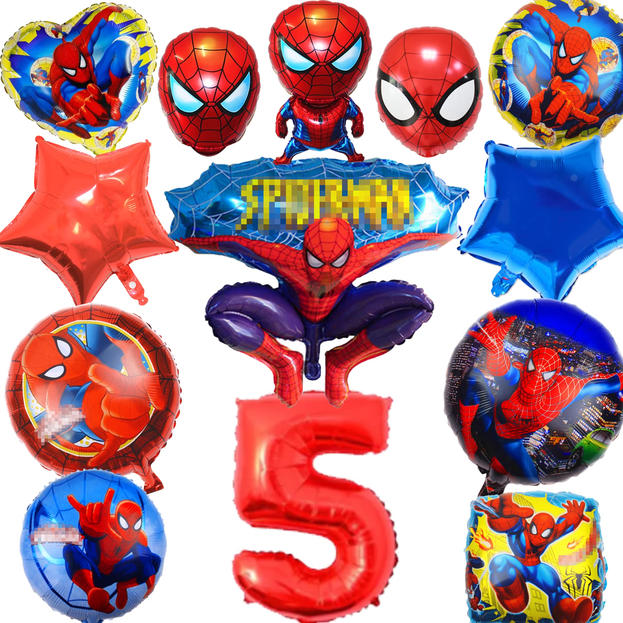 Spider-Man Birthday Party Decorations Set - Hero Themed Background, Star Balloons, Character Balloons & Latex Balloons for Spidey Fans | Perfect for Kids' Birthday Parties, Superhero Themed Events & Comic Book Celebrations