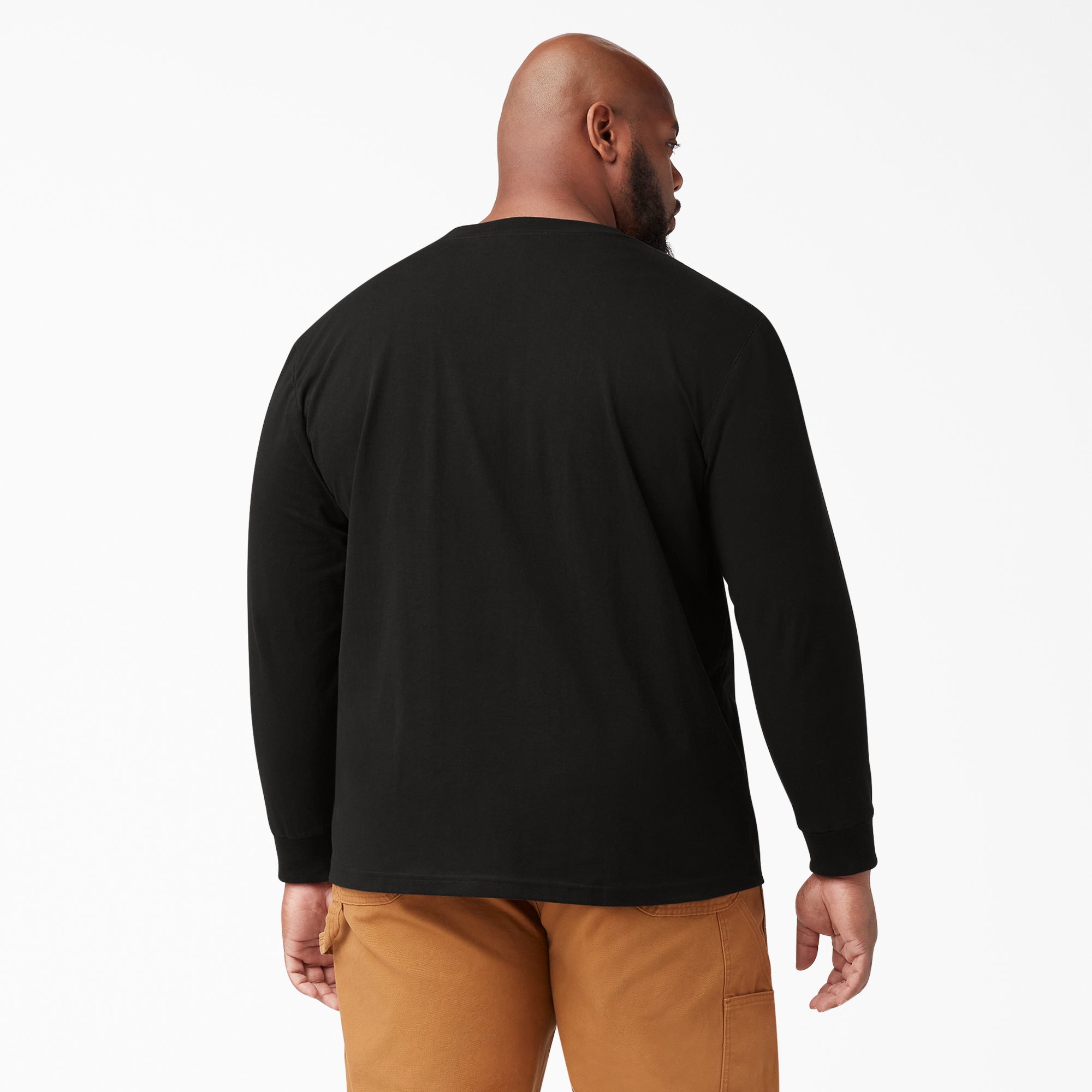 Dickies Men's Heavyweight Long Sleeve Crew Neck T-Shirt - Durable Workwear for Construction, Landscaping & Outdoor Activities