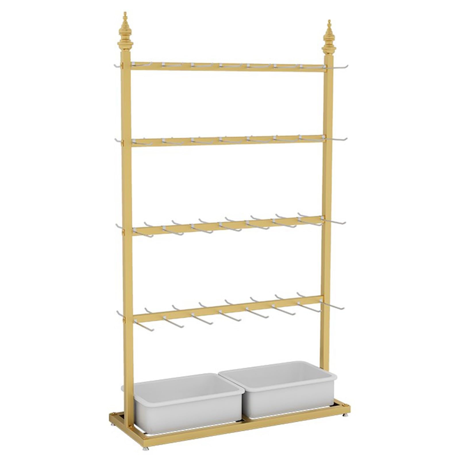 Premium Retail Display Rack for Socks, Slippers, Underwear & Accessories - Multifunctional Store Shelving Unit with Jewelry, Keyring & Phone Case Storage (Gold, 5-Tier) - Perfect for Boutiques, Clothing Stores & Commercial Displays