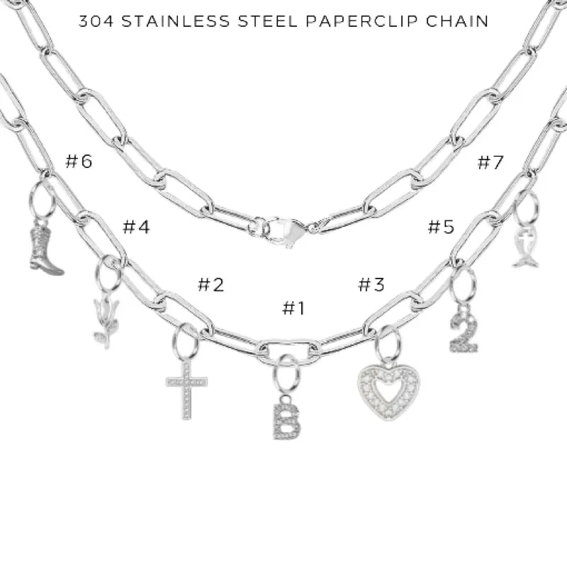 Elegant Charm Necklace with Assorted Charms - Perfect for Gifts, Parties & Everyday Wear | $56.00