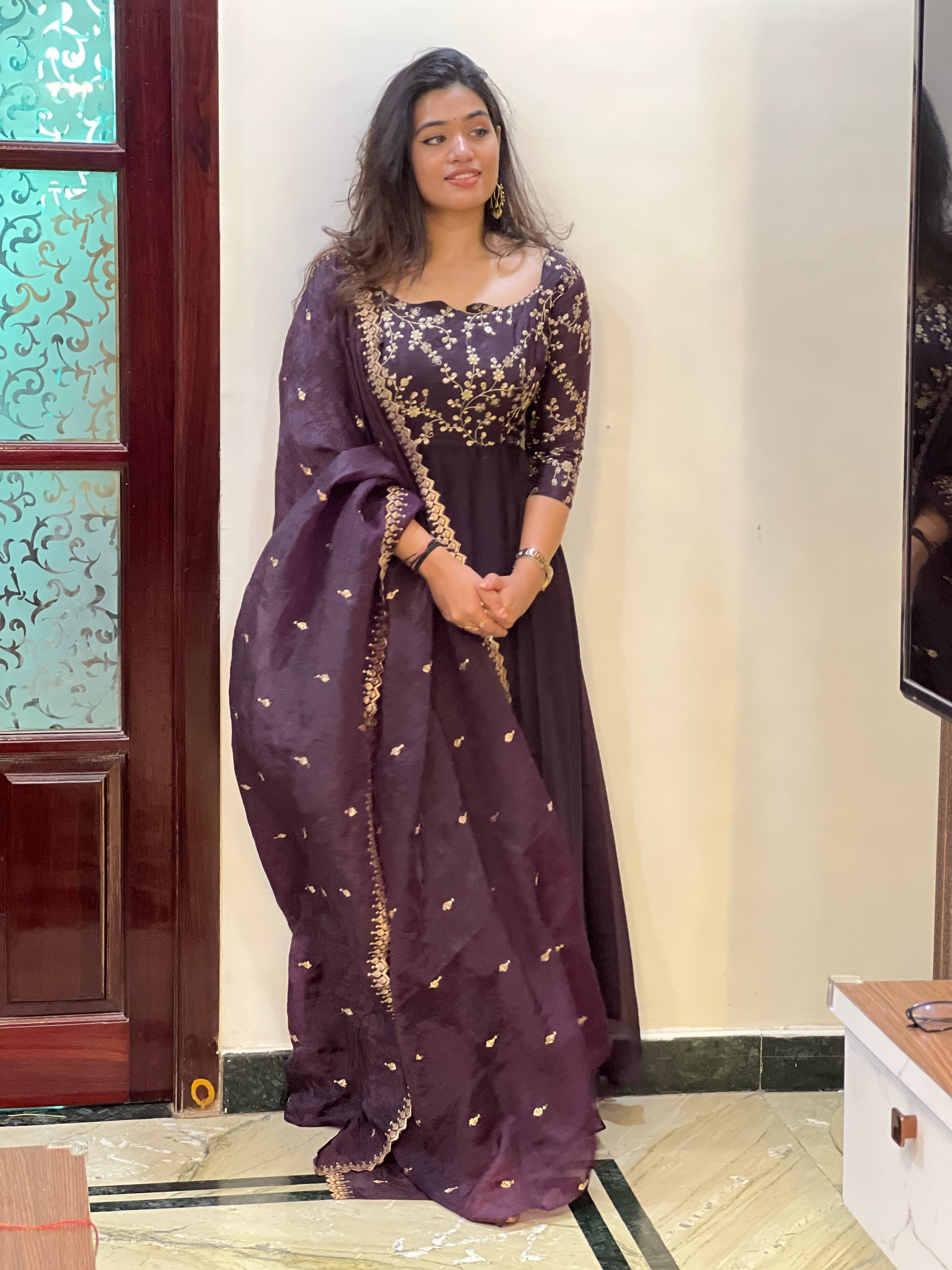 DD736 Kalyani Premium Anarkali Indian Ethnic Dress - Elegant Traditional Kurti for Women | Perfect for Weddings, Festivals & Special Occasions