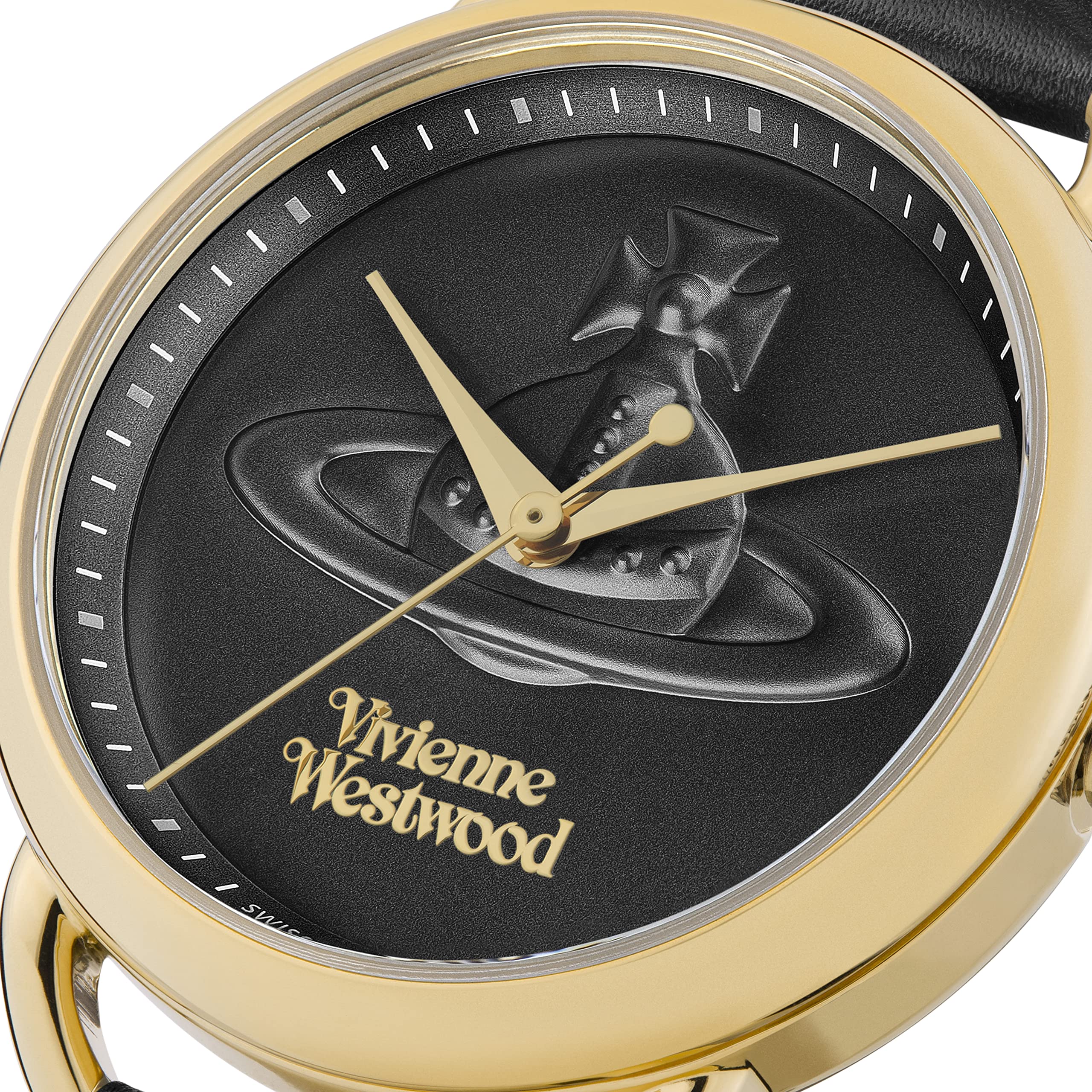Vivienne Westwood Carnaby Women's Quartz Watch - Black Dial & Leather Strap VV163GDBLK | Elegant Fashion Accessory for Daily Wear & Special Occasions