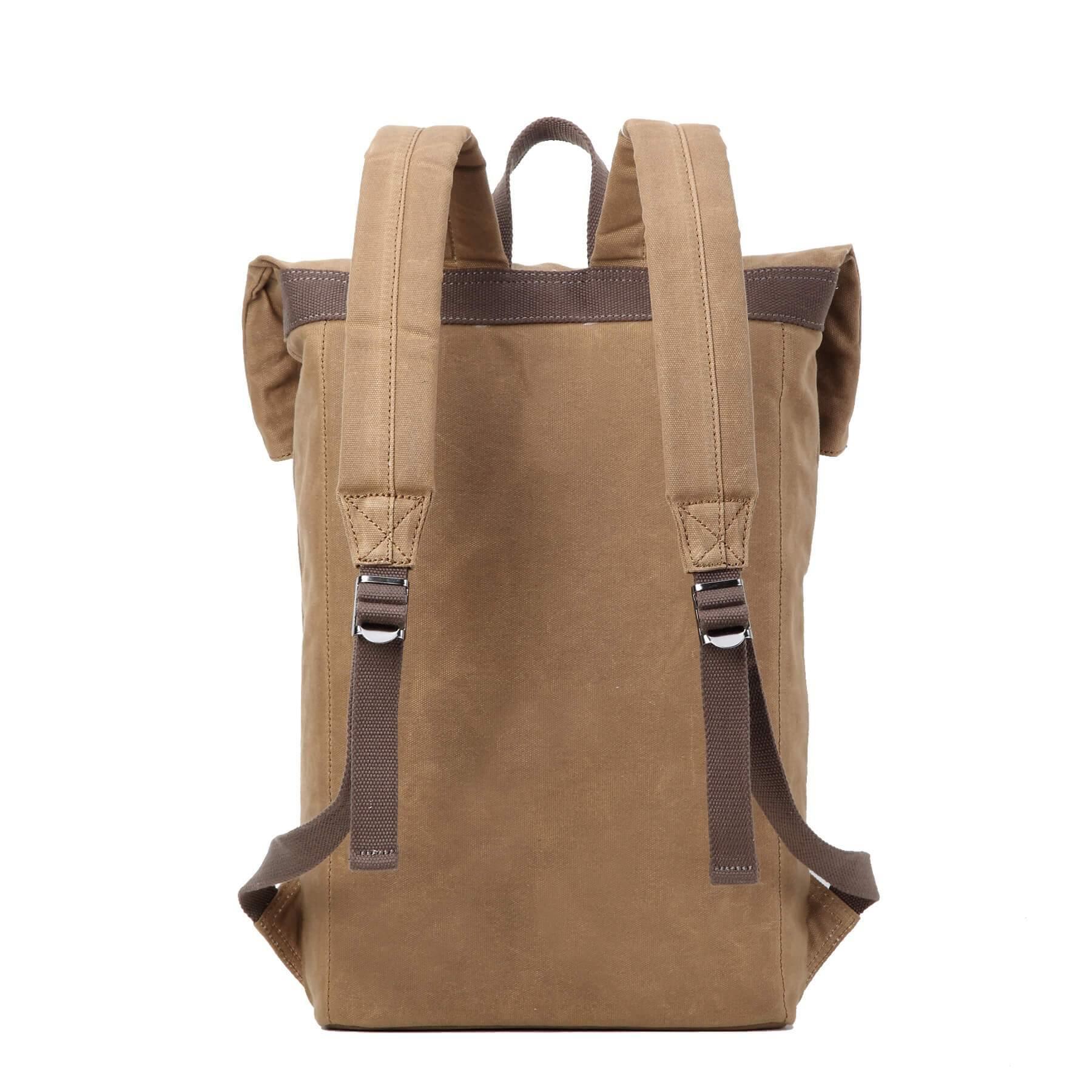 TRP0425 Troop London Heritage Canvas 15 Inch Laptop Backpack - Waterproof Smart Casual Daypack with Foldable Top for Work, School & Travel | Durable Business & College Backpack