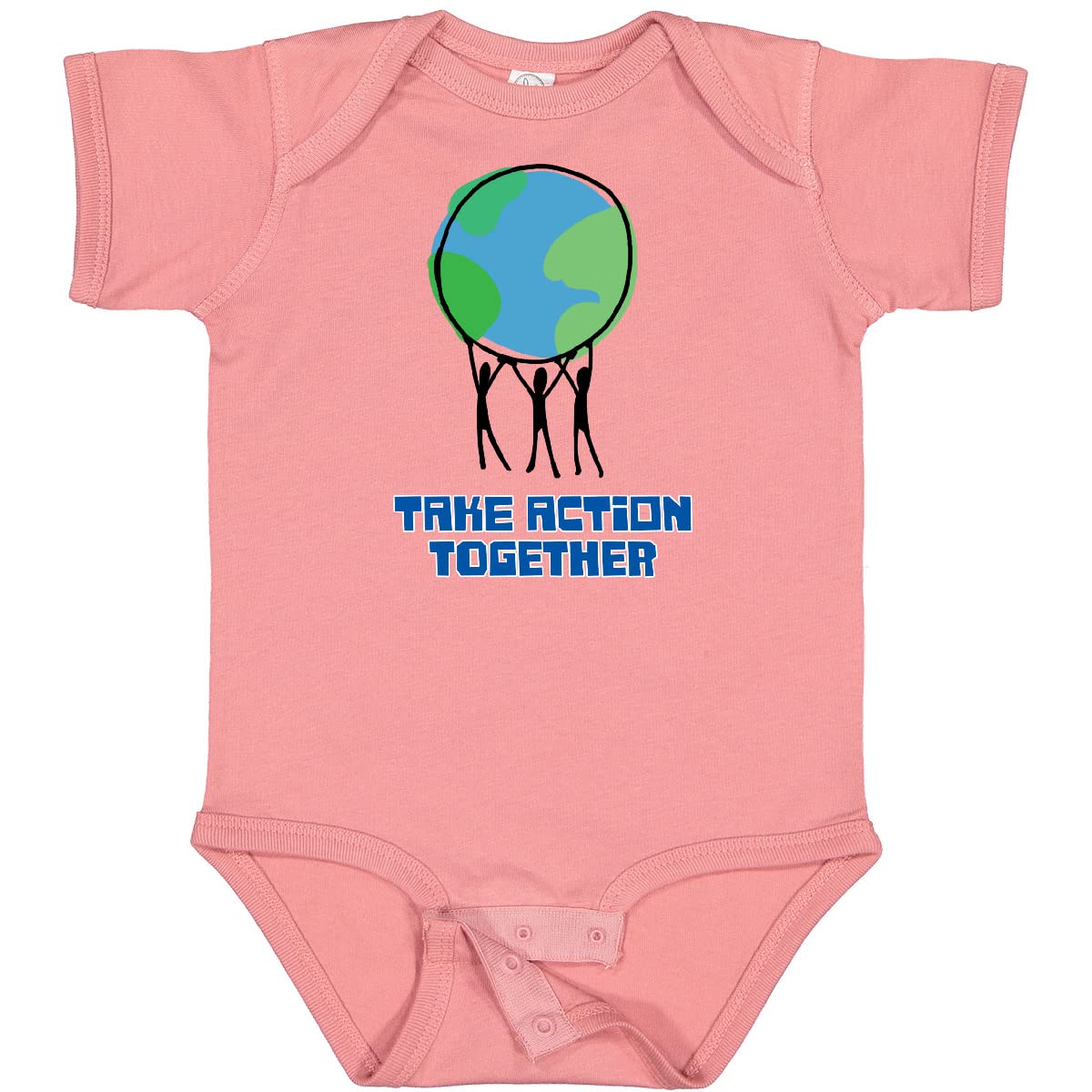 Inktastic Take Action Together Save The Planet Baby Bodysuit - Eco-Friendly Organic Cotton Infant Onesie for Earth Day & Environmental Awareness