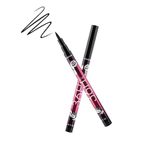 KAARM 36H Waterproof Liquid Eyeliner - Ultra-Precision Long Lasting Eyeliner Pencil, Smudge Proof & Water Resistant (Black, 6 Pack) for Party, Wedding, Daily Makeup & Professional Use