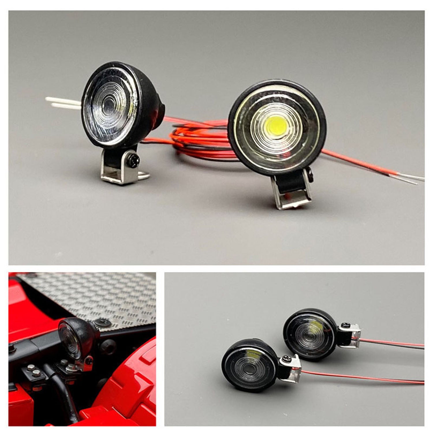 2.2V 3V LED Spotlight for 1/10 1/14 Scale RC Crawler, Off-Road Vehicles, Tractor Truck, Dumper, Excavator - DIY Lighting Upgrade for Nighttime RC Adventures