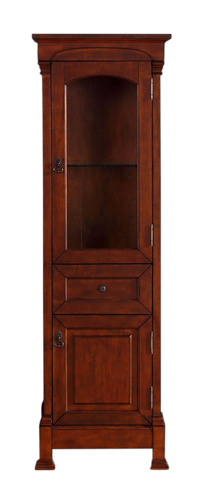 Brookfield Linen Cabinet in Warm Cherry Finish - Stylish Storage for Bathroom Towels, Bedding & Home Organization