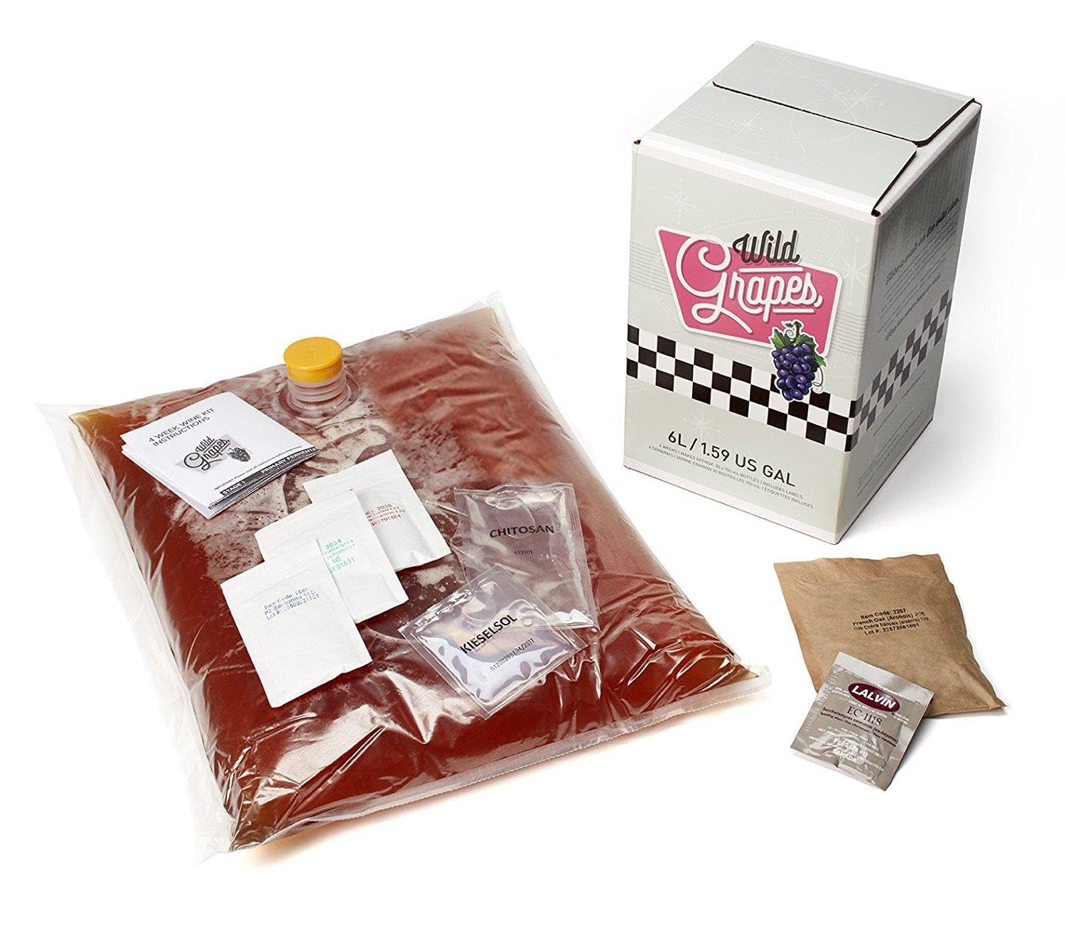 Premium DIY Wine Making Kit - Wild Grapes Pinot Grigio Style - All-in-One Supplies for 6 Gallons (30 Bottles) - Perfect for Home Brewing, Gifts & Wine Enthusiasts