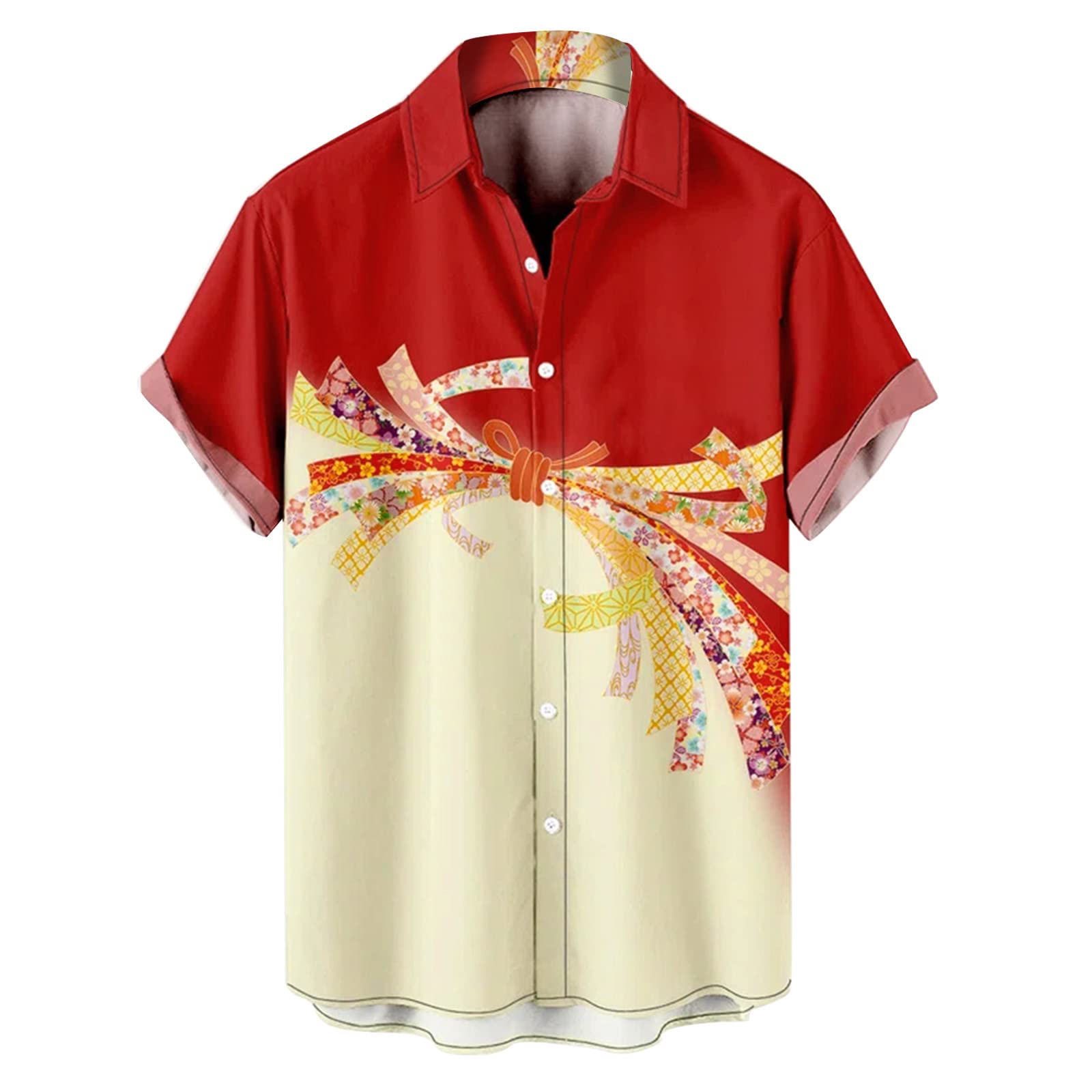 Men's 3D Digital Print Short Sleeve T-Shirt - Fashion Casual Button Lapel Shirt for Everyday Wear, Work & Outdoor Activities