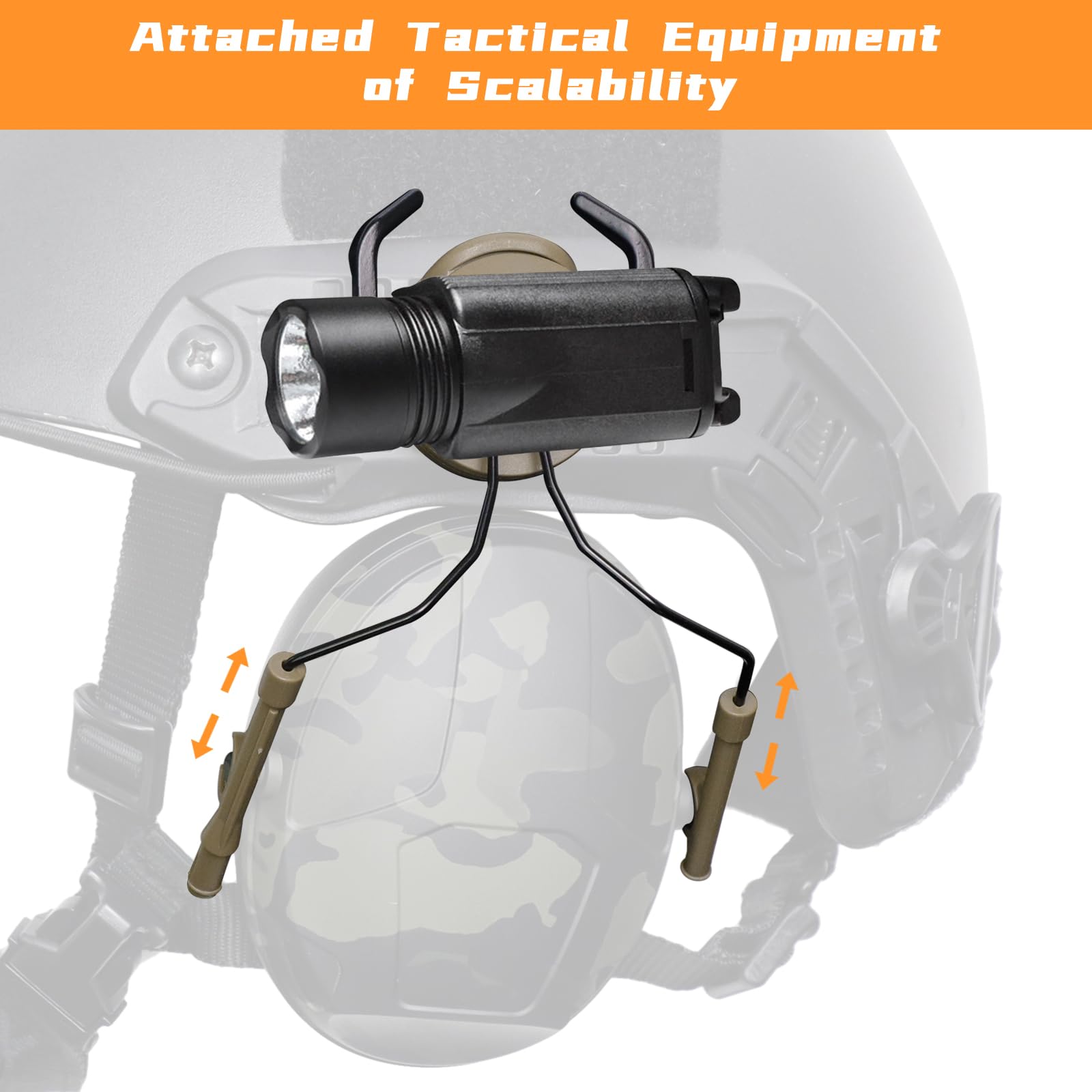 Tactical Helmet Rail Headset Adapter - Fast ARC Rail System for Airsoft Ear Protection | Helmet Mount Bracket for Military, Shooting & Outdoor Activities