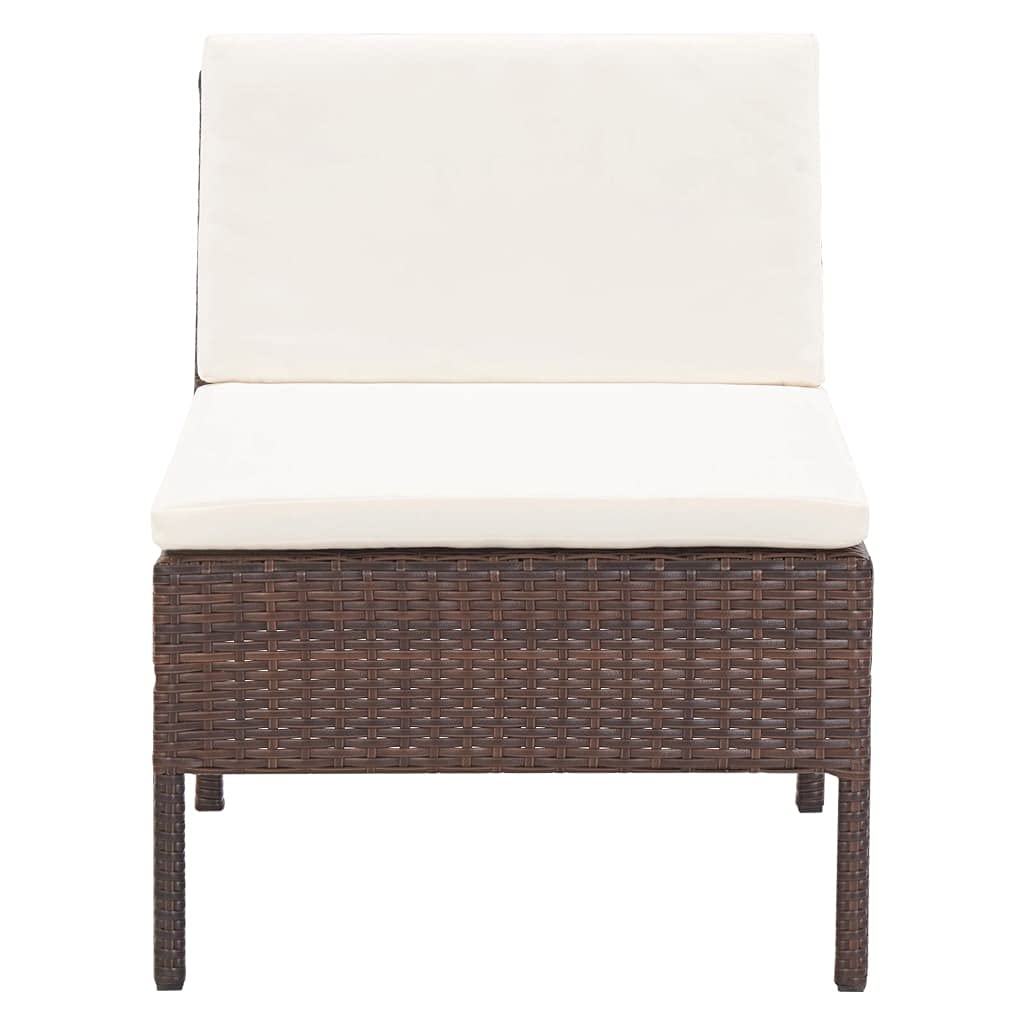 3-Piece Brown Poly Rattan Patio Furniture Set with Cushions - Outdoor Lounge Chairs for Porch, Deck, Backyard, Lawn & Balcony | Perfect for Relaxing, Entertaining & Sunbathing