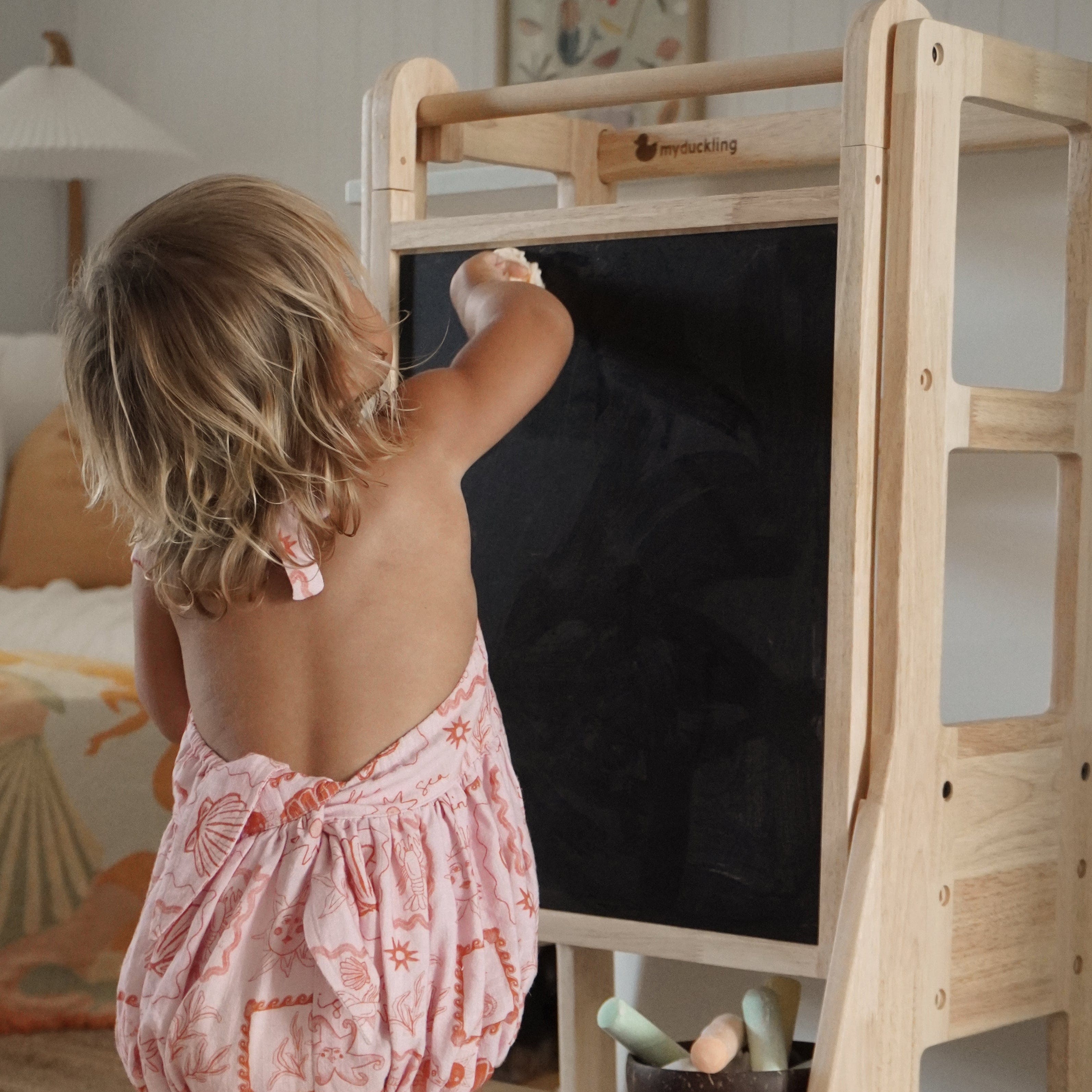 JALA Deluxe Dual-Sided Magnetic Drawing Board for Kids - Erasable Whiteboard & Chalkboard for Home, School & Travel - Perfect for Learning, Art & Play