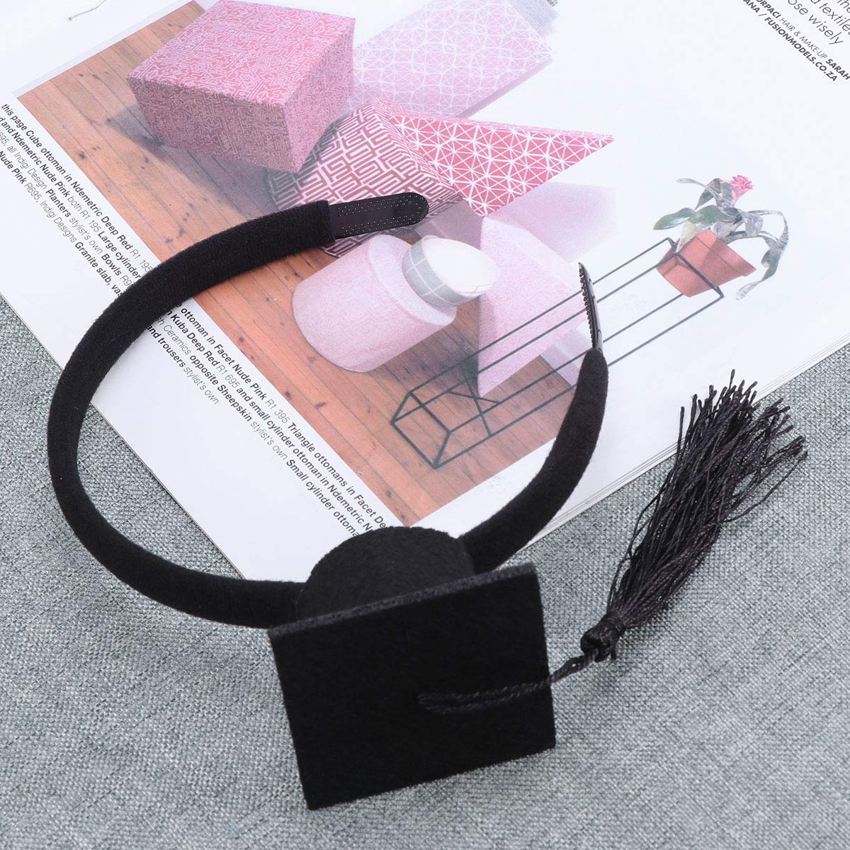 Graduation Headbands for Women & Kids - Bulk Black Hair Bands with Cap for Doctoral, Party & Grad Ceremony - Perfect for Graduation Photos, School Events & Celebrations