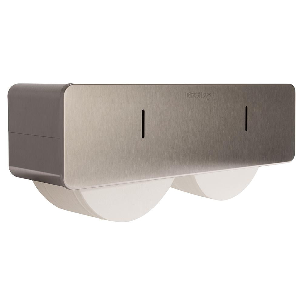 Bradley 5426 1100 Bradex Coreless Dual Roll Toilet Paper Dispenser - Surface Mounted Satin Finish for Bathroom, Restroom & Commercial Use