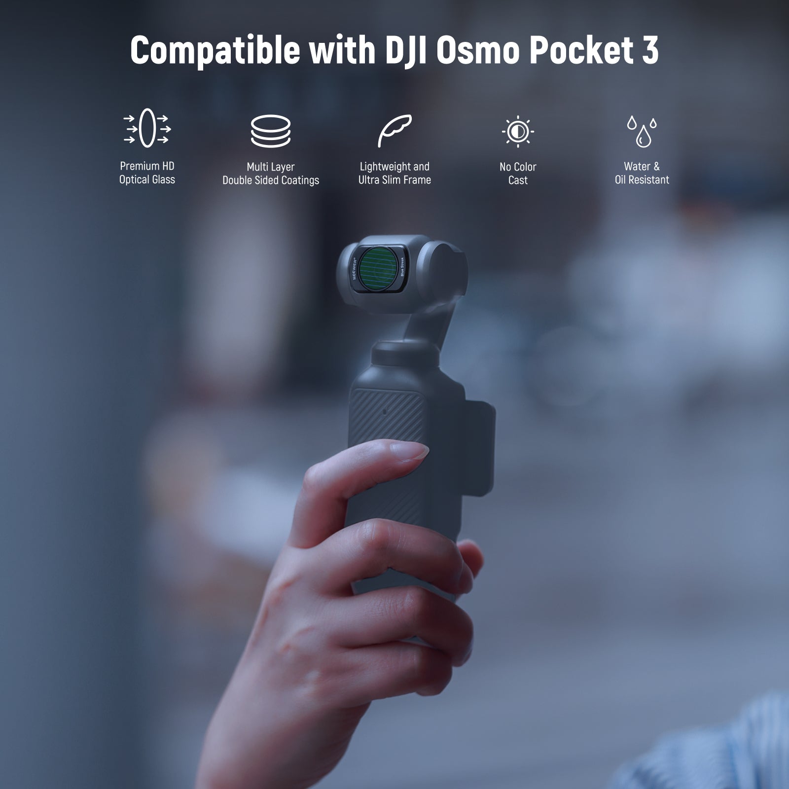 NEEWER FL P8 4-Pack Magnetic Lens Filter Kit for DJI Osmo Pocket 3 - ND/CPL/UV/Star Effects - Perfect for Vlogging, Travel & Outdoor Videography