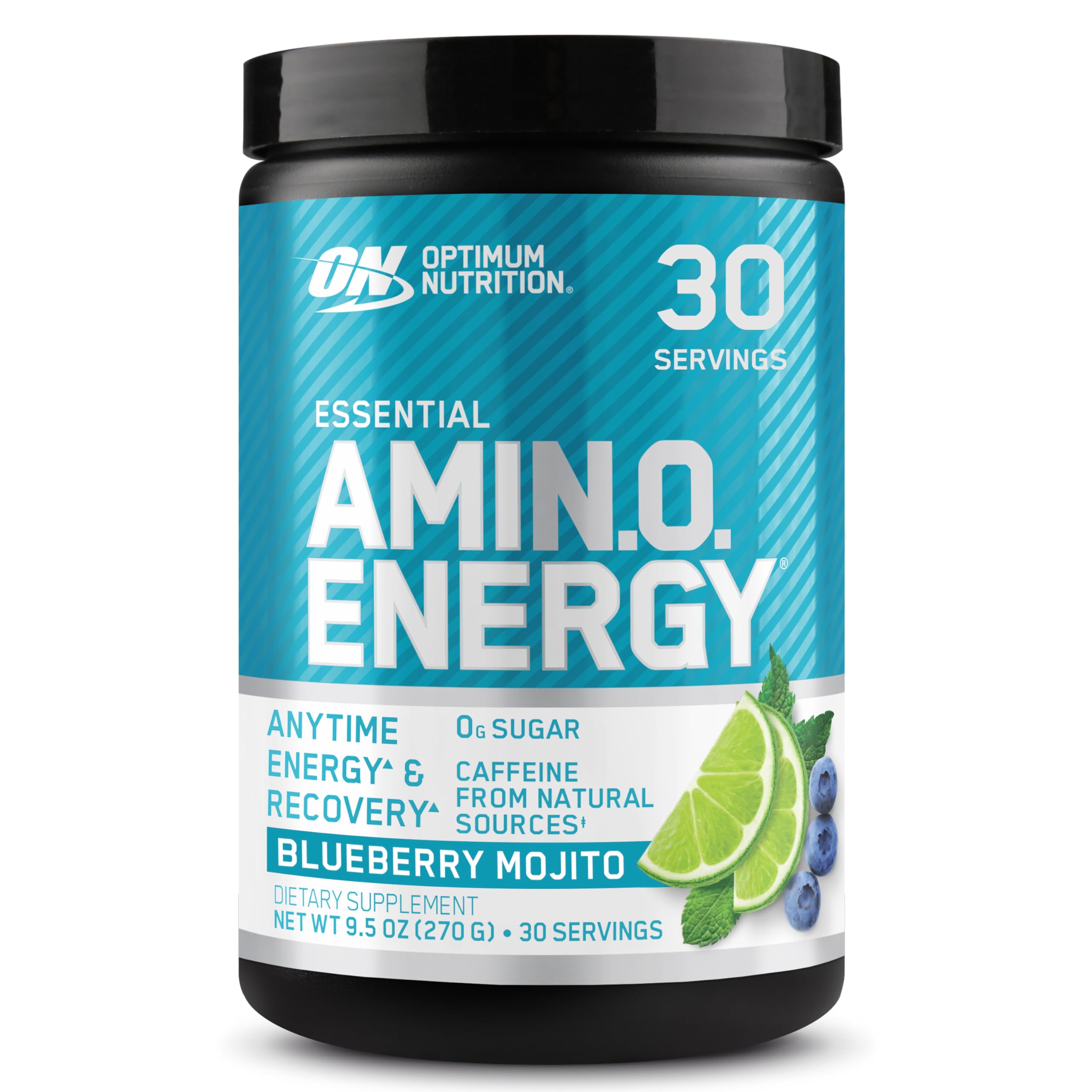 Optimum Nutrition Amino Energy Pre Workout Powder - Green Tea, BCAA, Amino Acids, Keto Friendly with Green Coffee Extract - Blueberry Mojito Flavor (30 Servings) | Boost Energy & Endurance for Gym, Running & Fitness Training
