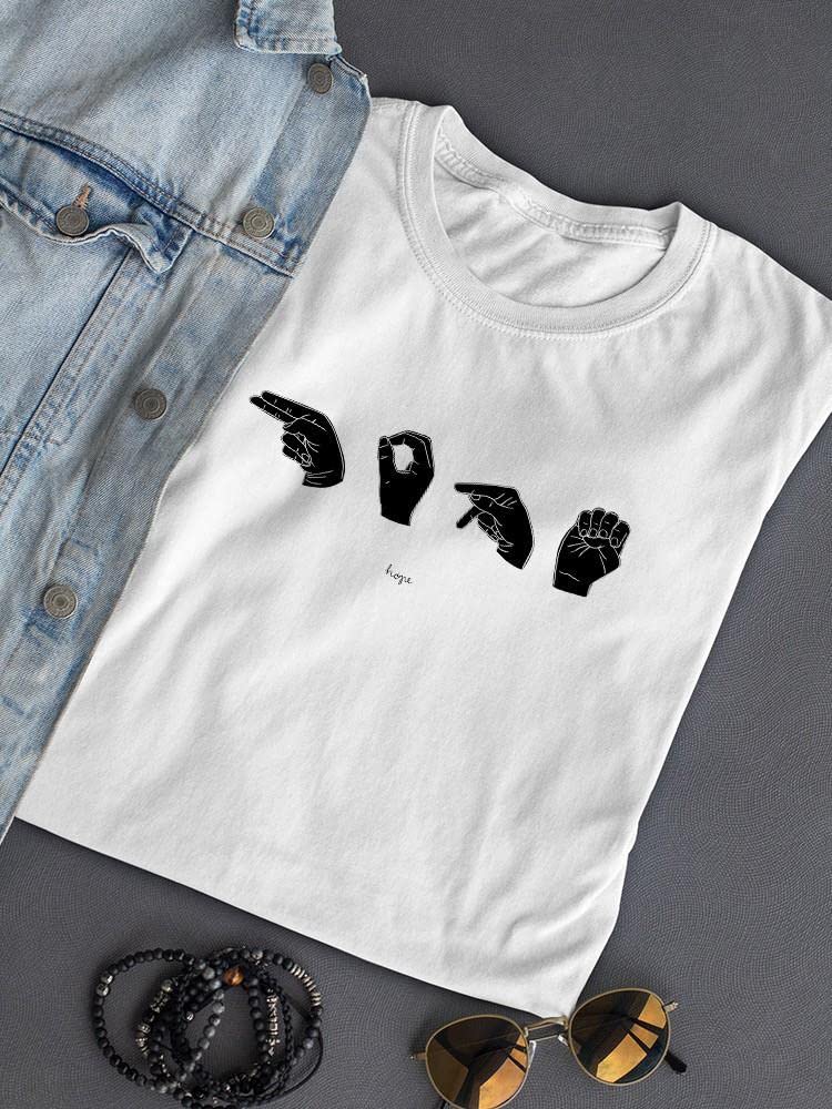 Sign Language II T-Shirt for Women by Emma Scarvey Designs - Comfortable Casual Wear for Everyday Outfits & Deaf Awareness Events
