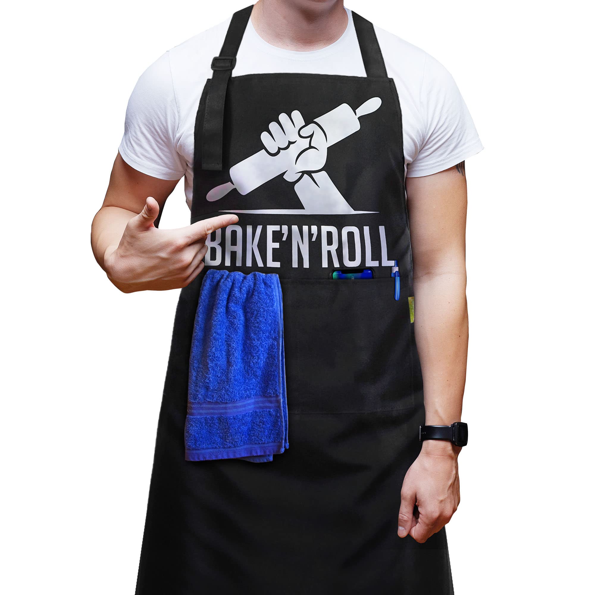 BeeGreen Funny Kitchen Apron for Men & Women - Adjustable BBQ Cooking Apron with Pockets - Perfect Birthday & Christmas Gift for Chefs, Grill Masters & Home Cooks