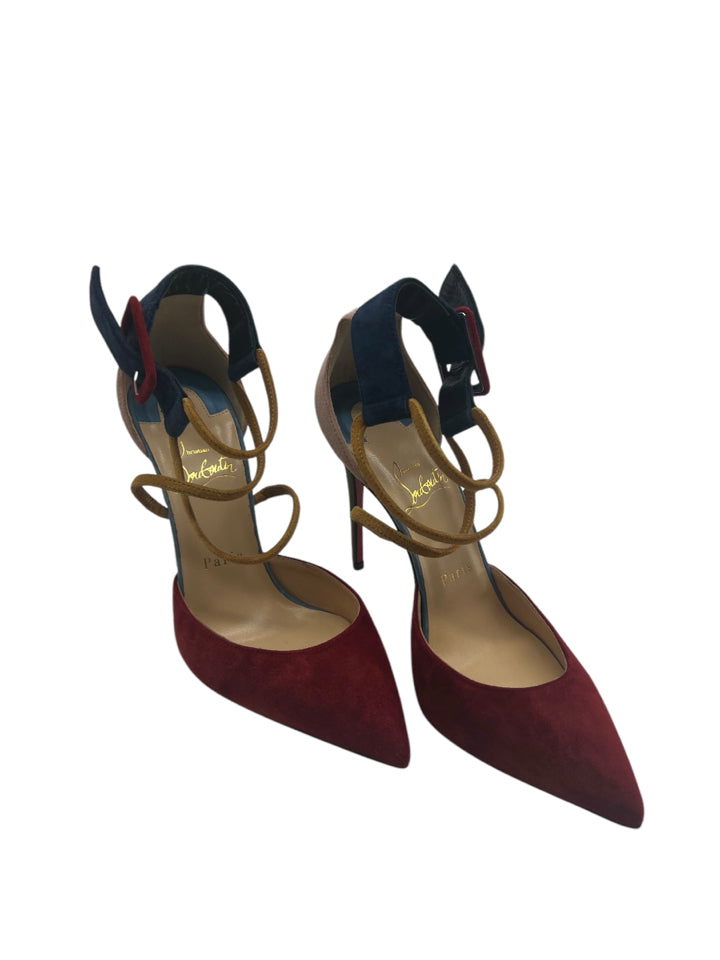 Christian Louboutin Suede Color Block Women's Heels - Size 37 (US 7) - Luxury Designer Pumps for Parties, Weddings & Special Occasions