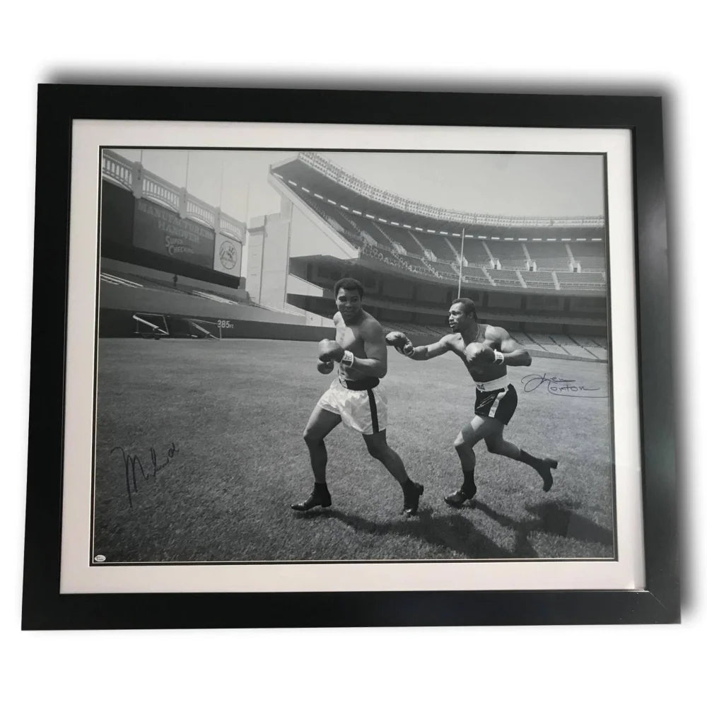Muhammad Ali & Ken Norton Dual Signed 30x40 Framed Autograph with COA - Authentic Collectible for Boxing Fans, Sports Memorabilia Display, Home & Office Decor