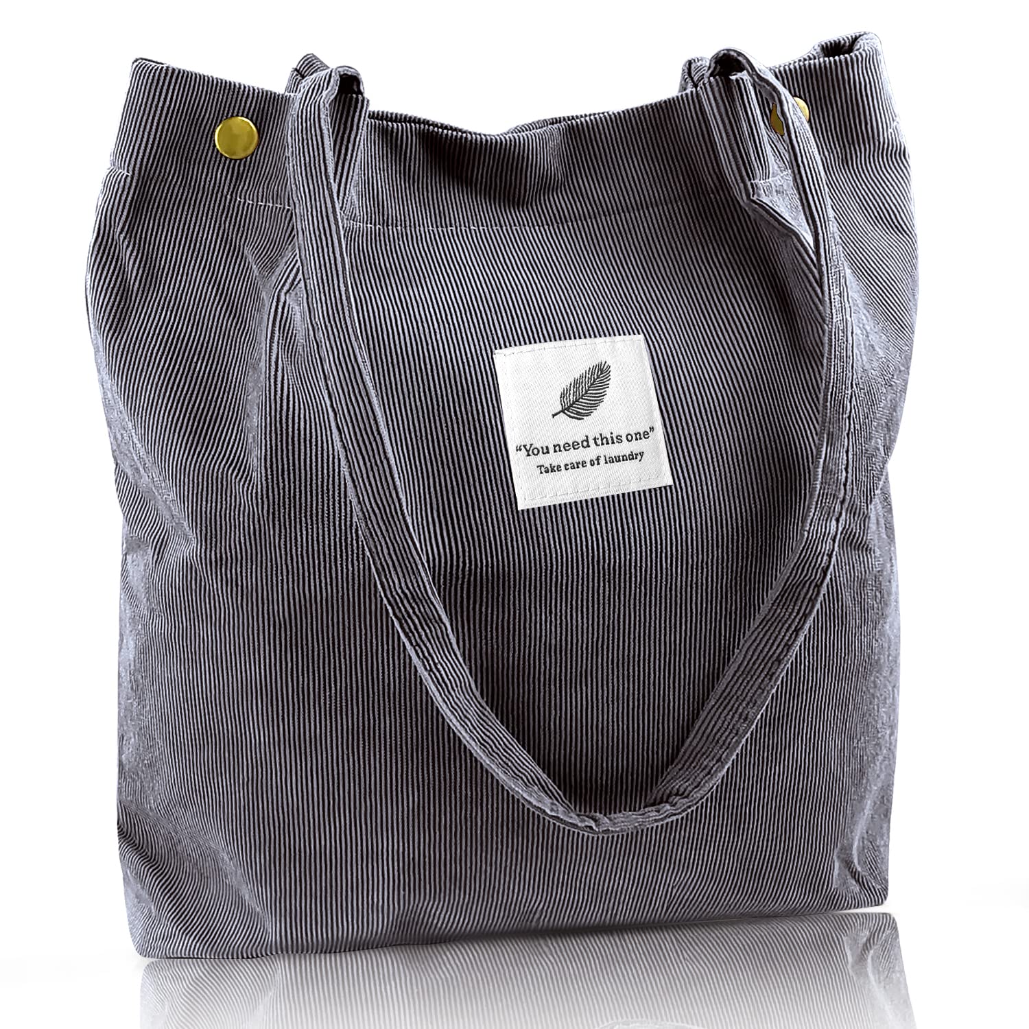 Stylish Corduroy Tote Bag for Women - Fashionable Shoulder Bag with Inner Pocket | Perfect for Work, Beach, Travel, Shopping & Grocery - Ideal Office Commute, Lunch Date & Weekend Outings Accessory