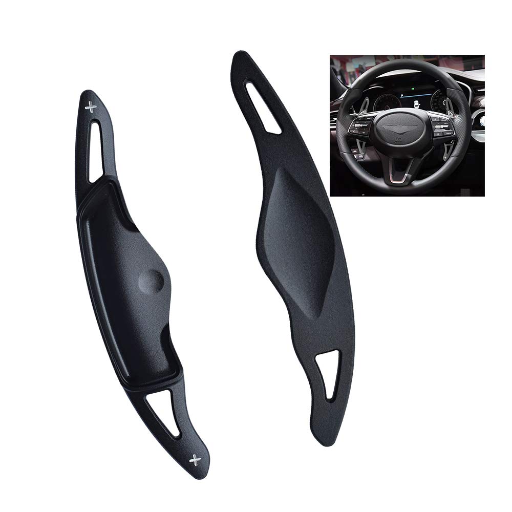 CNC Billet Aluminum Steering Wheel Paddle Shifter Extensions for 2018-2024 Hyundai Genesis G70 - Sport Metal Upgrade for Enhanced Shifting Performance (Black) | Perfect for Racing Enthusiasts & Performance Driving