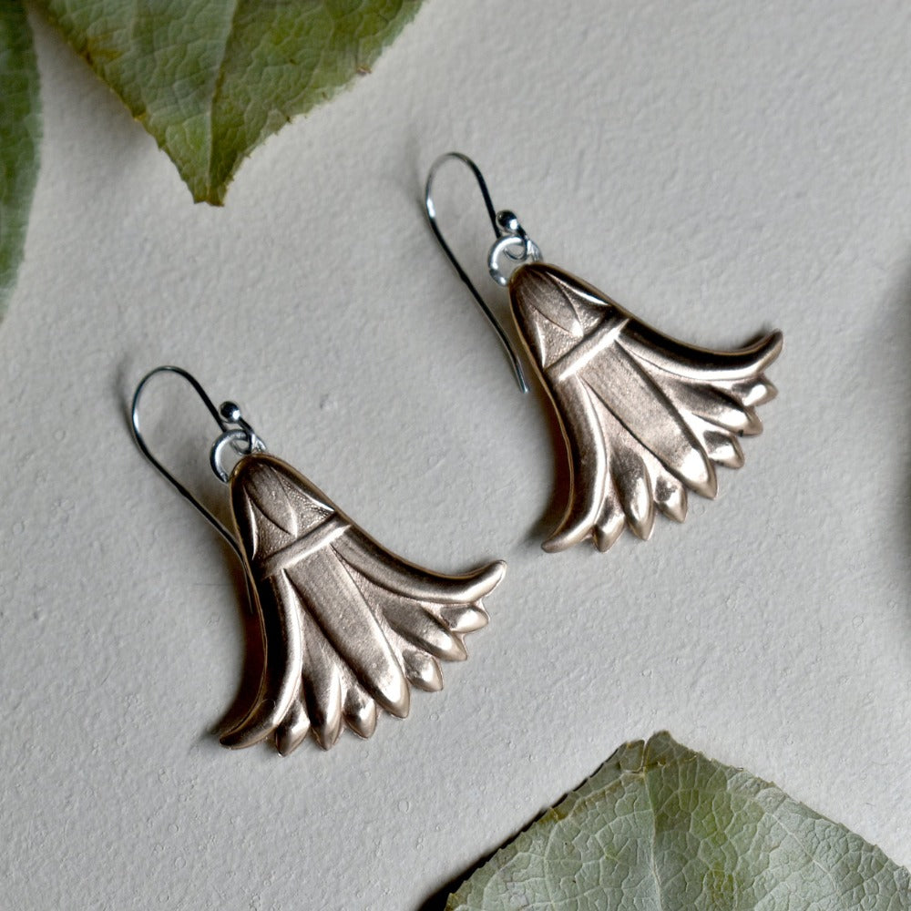 Egyptian Revival Bronze Drop Earrings - Handmade Vintage Jewelry for Women - Perfect for Weddings, Parties & Special Occasions