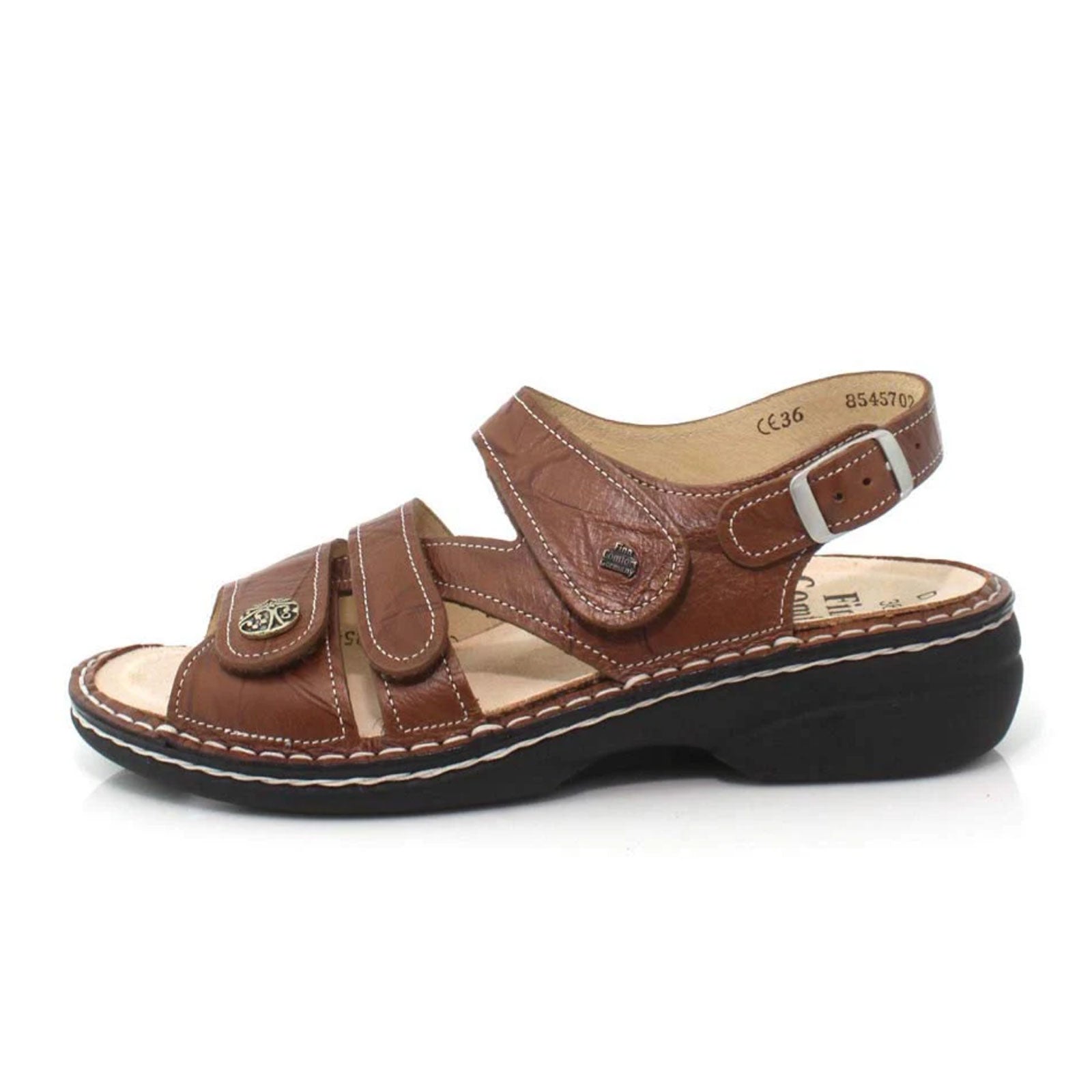 Finn Comfort Gomera S Backstrap Sandal for Women - Premium Leather Comfort Sandals in Cognac Brown | Perfect for Beach Vacations, Summer Walks & Casual Outings