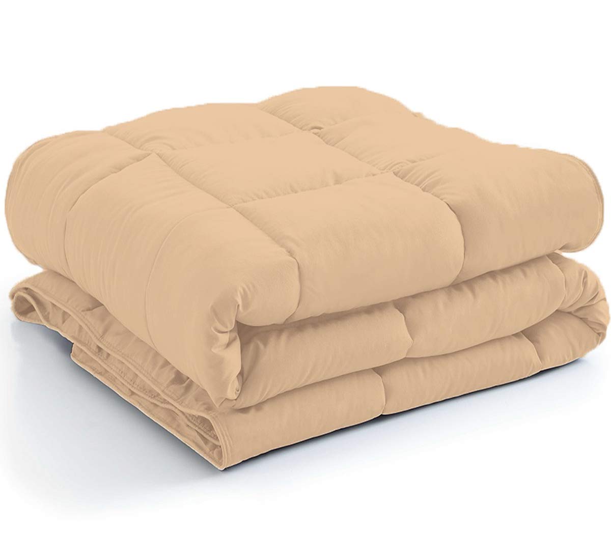 100% Organic Cotton Comforter - GOTS Certified Luxury Quilted Bedding Set, 500 GSM & 800 TC All-Season Warm Fluffy Ultra-Soft Comforter with Corner Tabs for Full/Queen Size (Taupe) - Perfect for Cozy Bedrooms, Guest Rooms & Winter Comfort