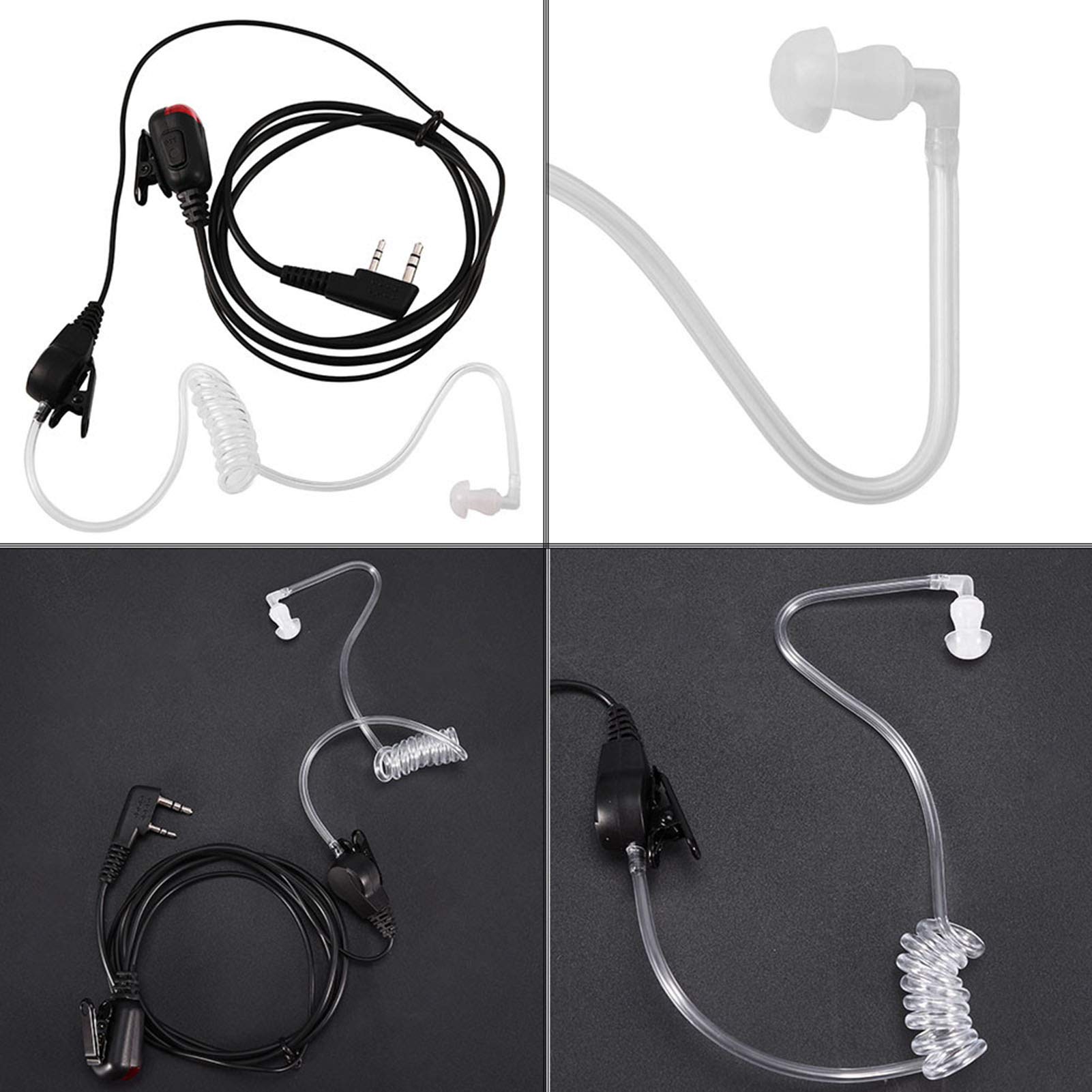Universal 2Pin Acoustic Tube Earpiece for Two-Way Radio Walkie Talkie - Clear Communication for Security, Construction & Outdoor Activities