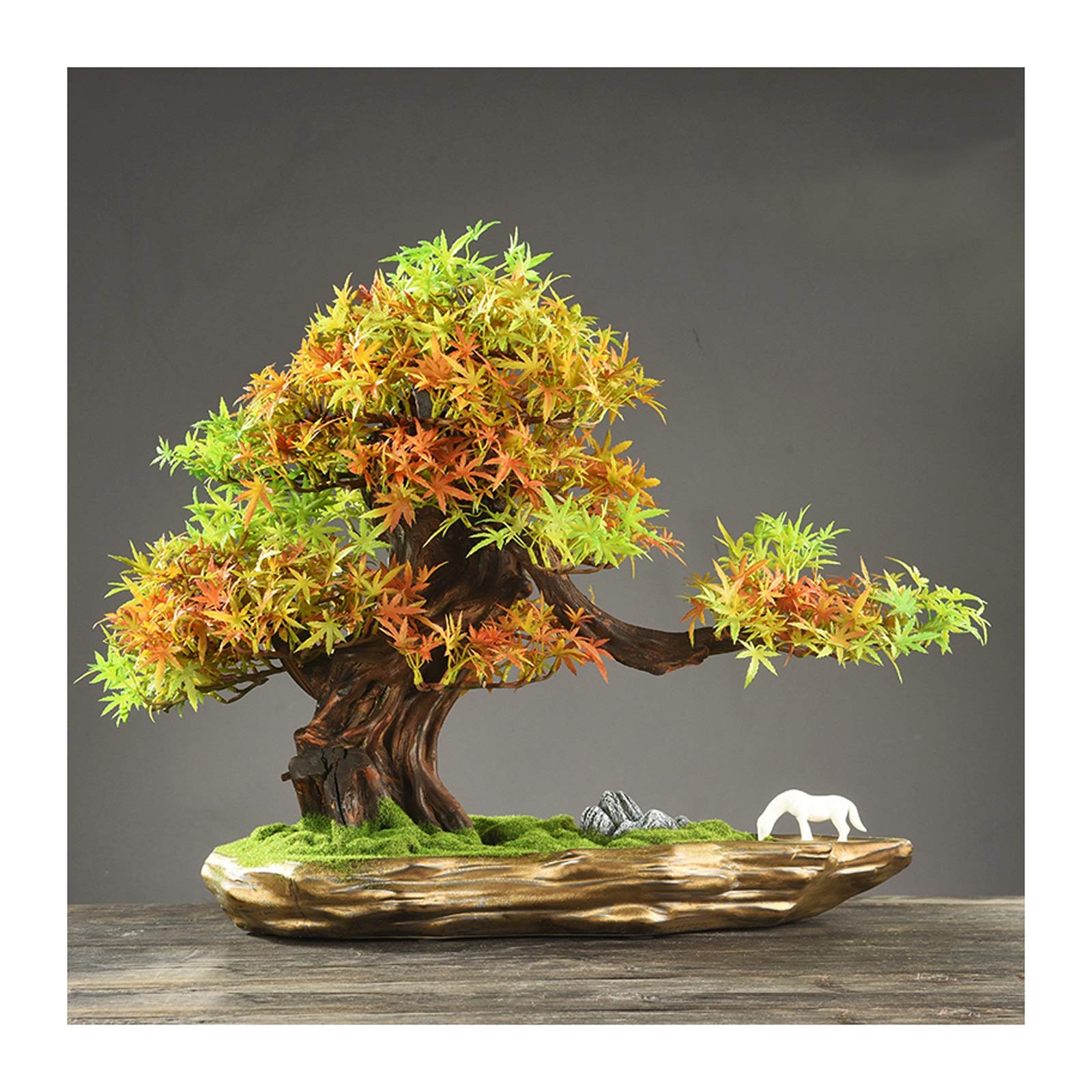 Realistic Artificial Bonsai Tree - Faux Potted Plants for Home, Office, Kitchen & Bookshelf Decor | Feng Shui Indoor Plants for Zen Decor, Desk Decorations & Living Room Showcase | Perfect for Housewarming Gifts & Meditation Spaces