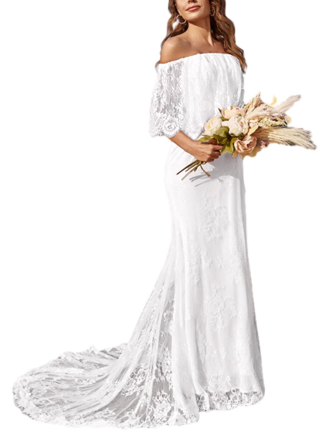 Boho Lace Wedding Dresses for Women 2025 - Long Beach Country Bridal Gowns | Elegant Outdoor, Destination & Boho Chic Wedding Ceremonies
