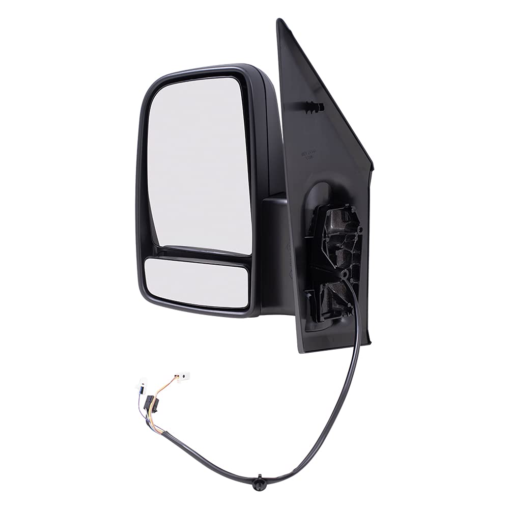 Brock Replacement Driver Side Power Mirror with Heat, Turn Signal & Manual Fold - Compatible with 2019-2020 Mercedes-Benz Sprinter 3500XD & 4500 (907 Series) - Perfect for Cargo Van Repairs & Fleet Maintenance