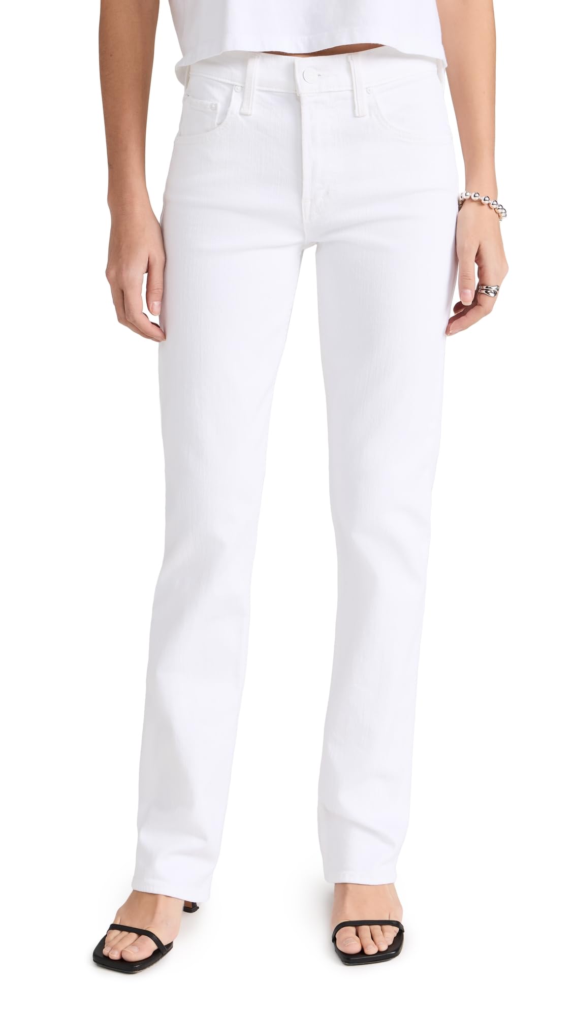 MOTHER Women's The Smarty Pants Skinny Jeans - High Waist Stretch Denim Pants for Casual Wear & Everyday Outfits