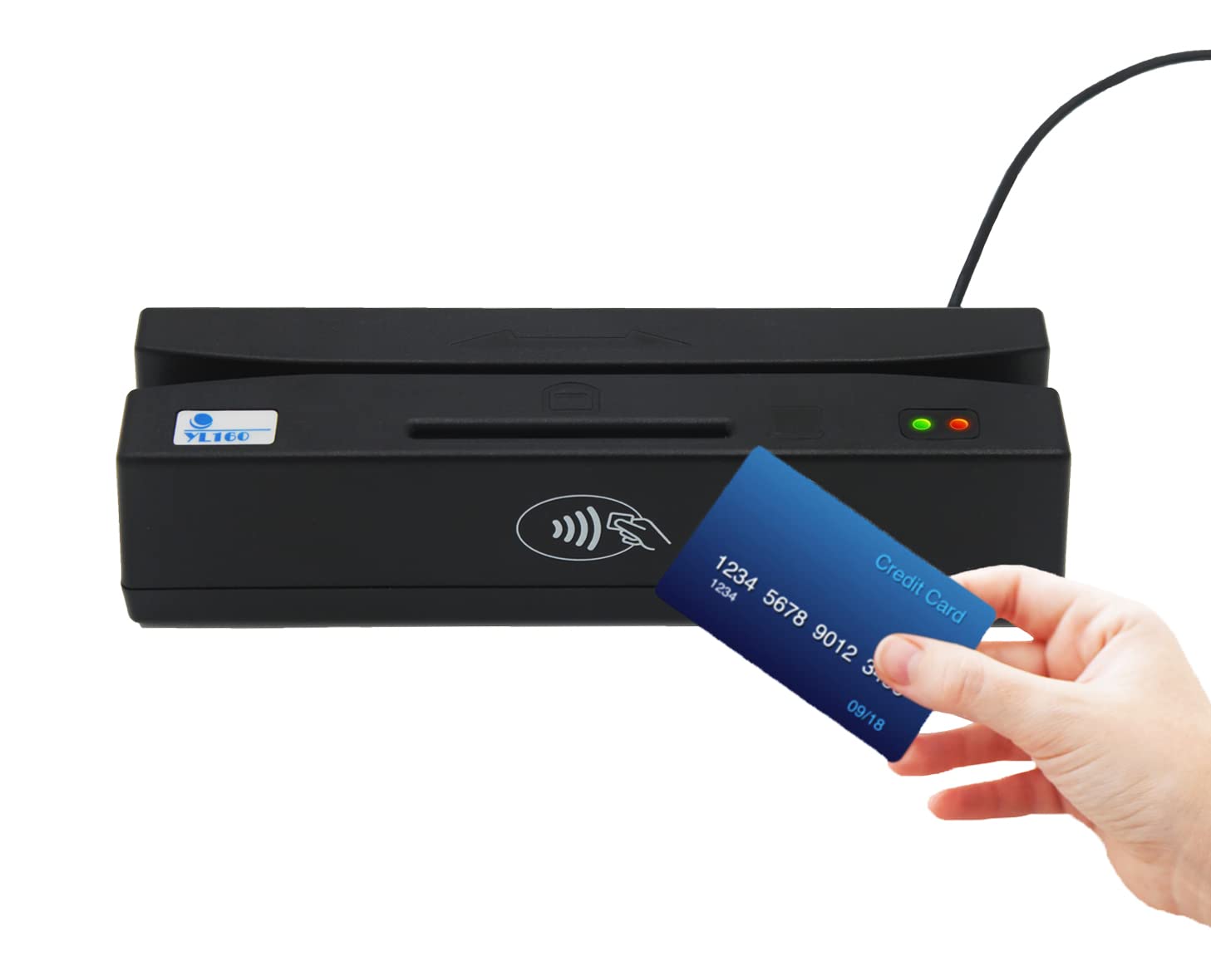 4-in-1 USB Magnetic Card Reader - Contactless/Chip/PSAM Card Reader & Writer - Plug & Play for Professionals (Ideal for Payment Systems, Access Control & ID Verification)