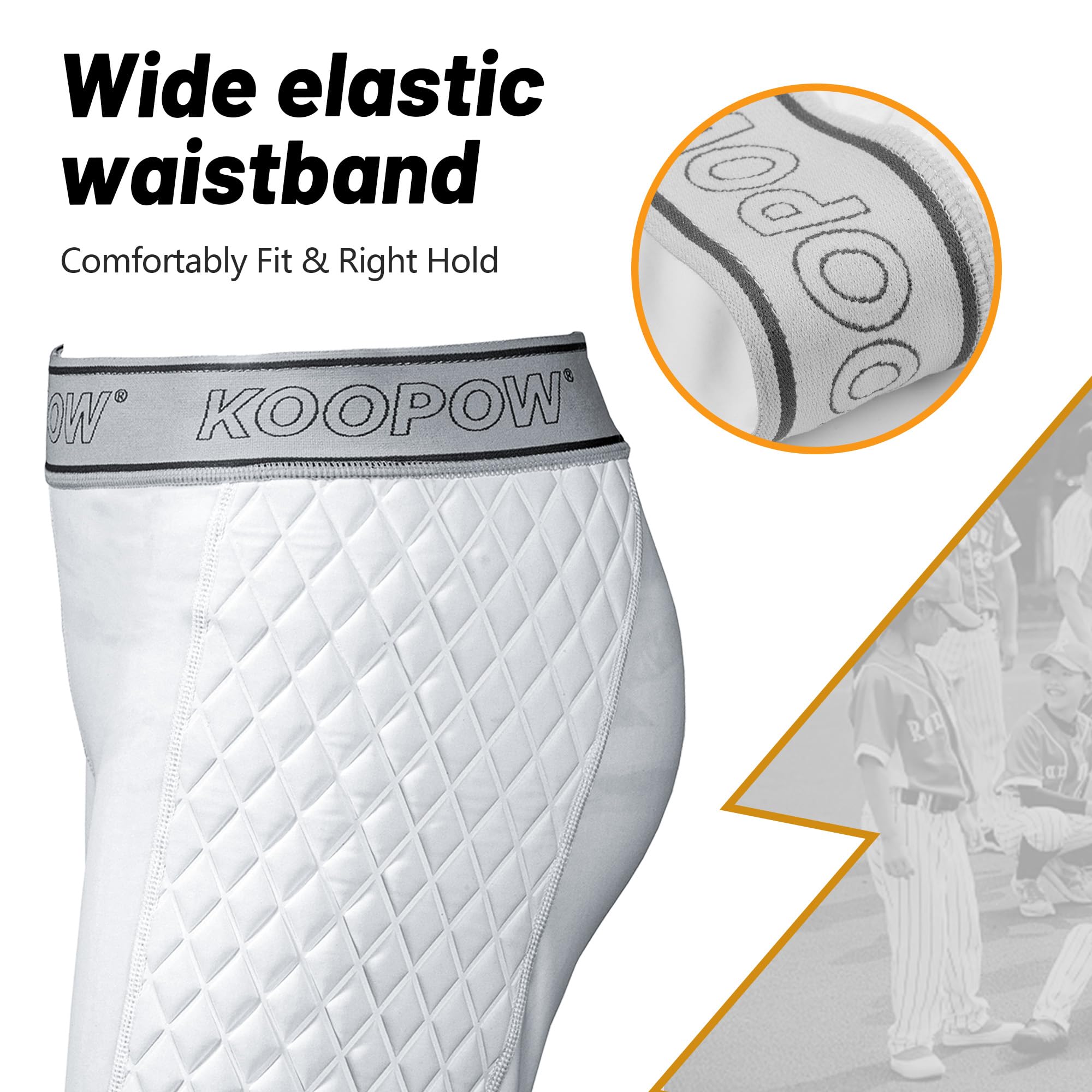 KOOPOW Women's Sliding Shorts with Padded Protection - Softball Compression Shorts with Built-in Slider Pads for Comfort & Safety - Perfect for Softball, Baseball, and Volleyball Practice