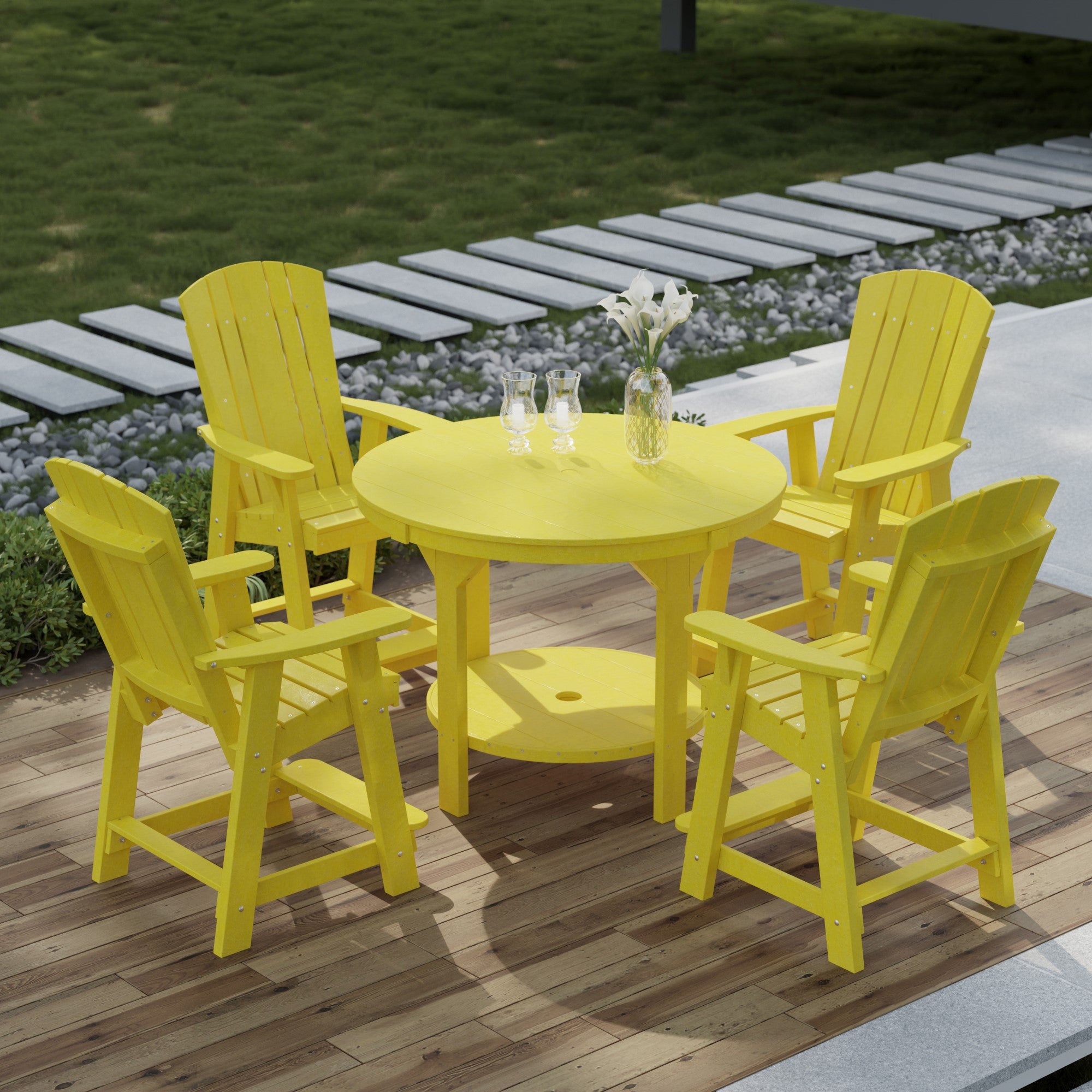 Heritage 5-Piece 48-Inch Pub Counter Height Dining Set - Perfect for Kitchen Islands, Breakfast Bars & Small Space Entertaining