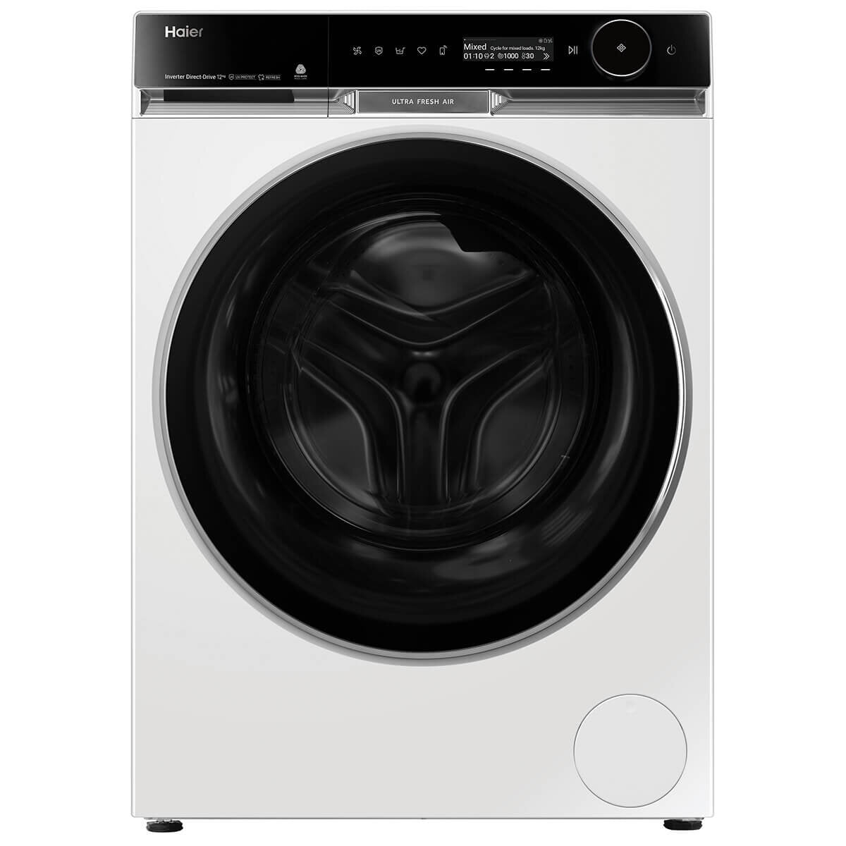 Haier 600 Series 12kg Front Load Washing Machine with UV Protection - Energy Efficient, Quiet Operation - Perfect for Large Families & Laundry Rooms (Model HWF12PXW1)