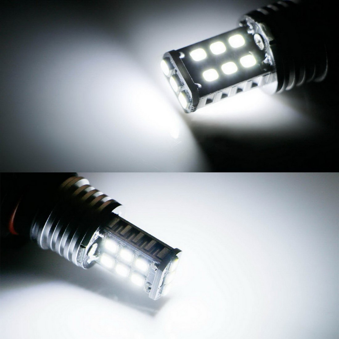 1156 BA15S Super Bright White 15-SMD 2835 LED Bulbs - High Performance Car Light for Reverse, Brake, Tail & Turn Signals (12V-24V, Pack of 10) - Perfect for Trucks, SUVs, Motorcycles & Trailers
