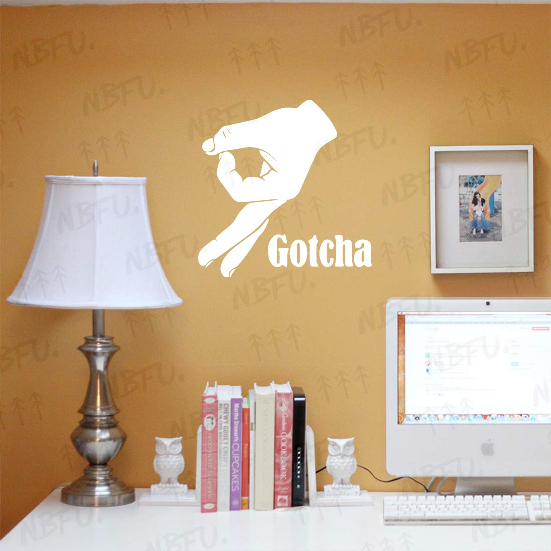 Premium Waterproof Vinyl Decal Stickers (Set of 2) - Symbol Gotcha Hand Design for Laptop, Phone, Helmet, Car Window, Bumper, Mug | Perfect for Home, Office & Vehicle Decoration