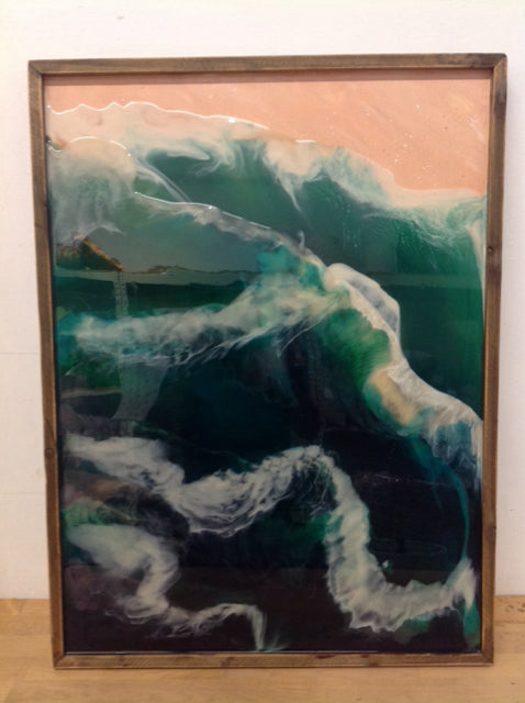 21 x 28 Inch Green Acrylic Abstract Wall Art - Modern Home Decor for Living Room, Bedroom & Office