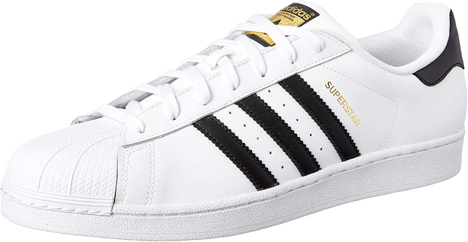 Adidas Superstar Unisex Sneakers - White/Black Basketball Shoes for Men & Women - Size 10.5 UK (45 1/3 EU) - Perfect for Casual Wear, Street Fashion & Sports Activities