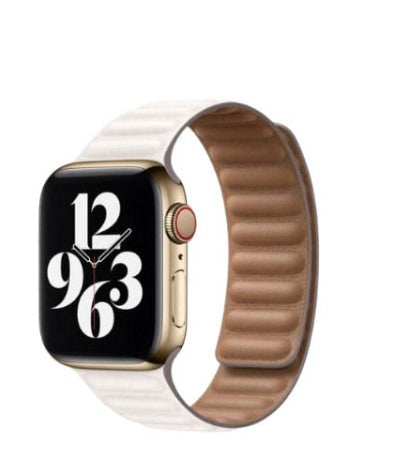 Premium HOCO Genuine Leather Magnetic Link Band for Apple Watch Series 1-9 & SE (38/40/41mm) - Adjustable Luxury Strap for Work, Gym & Everyday Wear