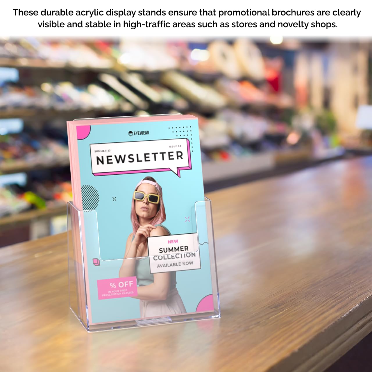 42 Pack Clear Acrylic Brochure Holders for 5.5