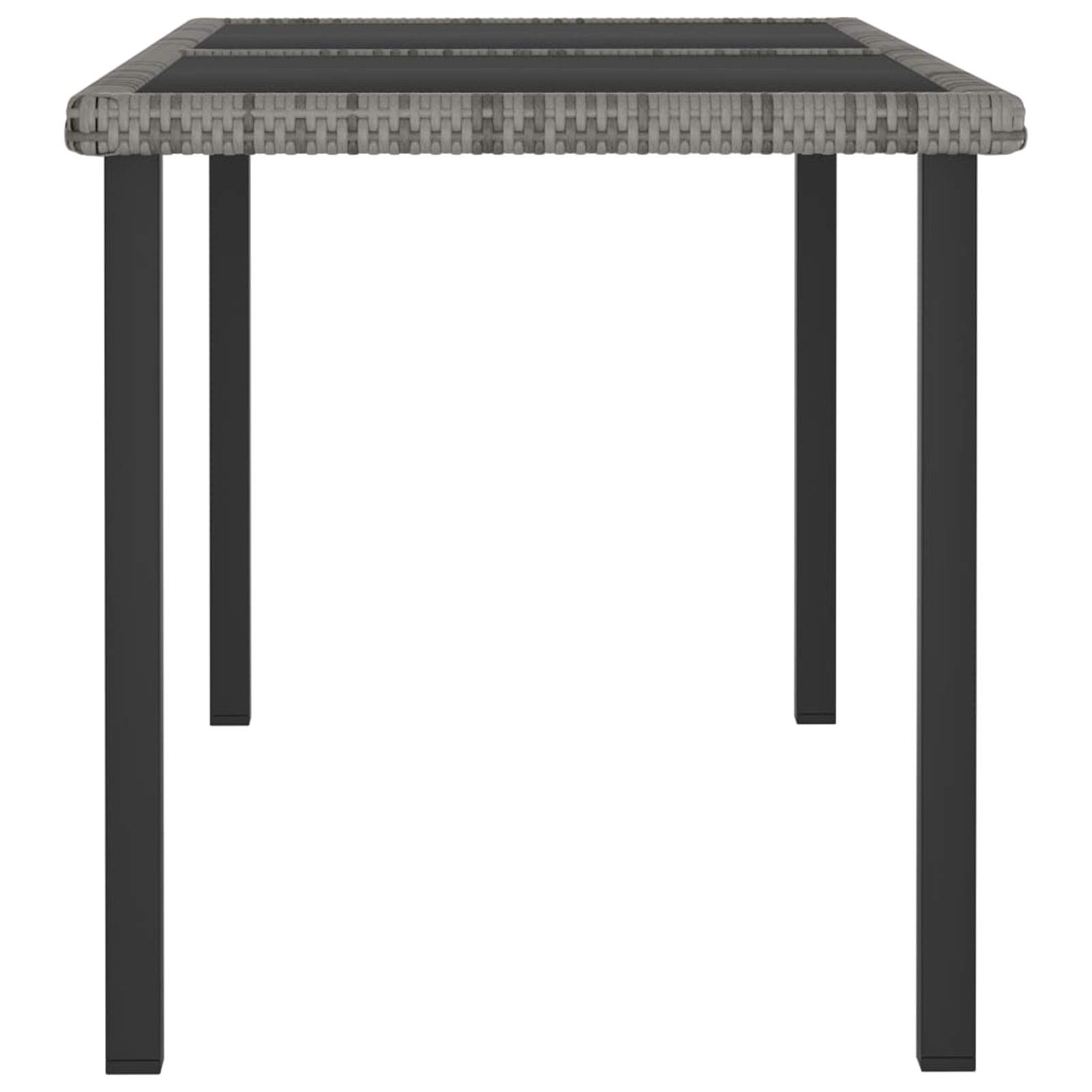 Tidyard 55.1 Inch Gray Poly Rattan Patio Dining Table - Outdoor Garden Table for Backyard, Balcony, Deck | Weather-Resistant Dining Furniture for Entertaining, BBQ Parties & Al Fresco Meals