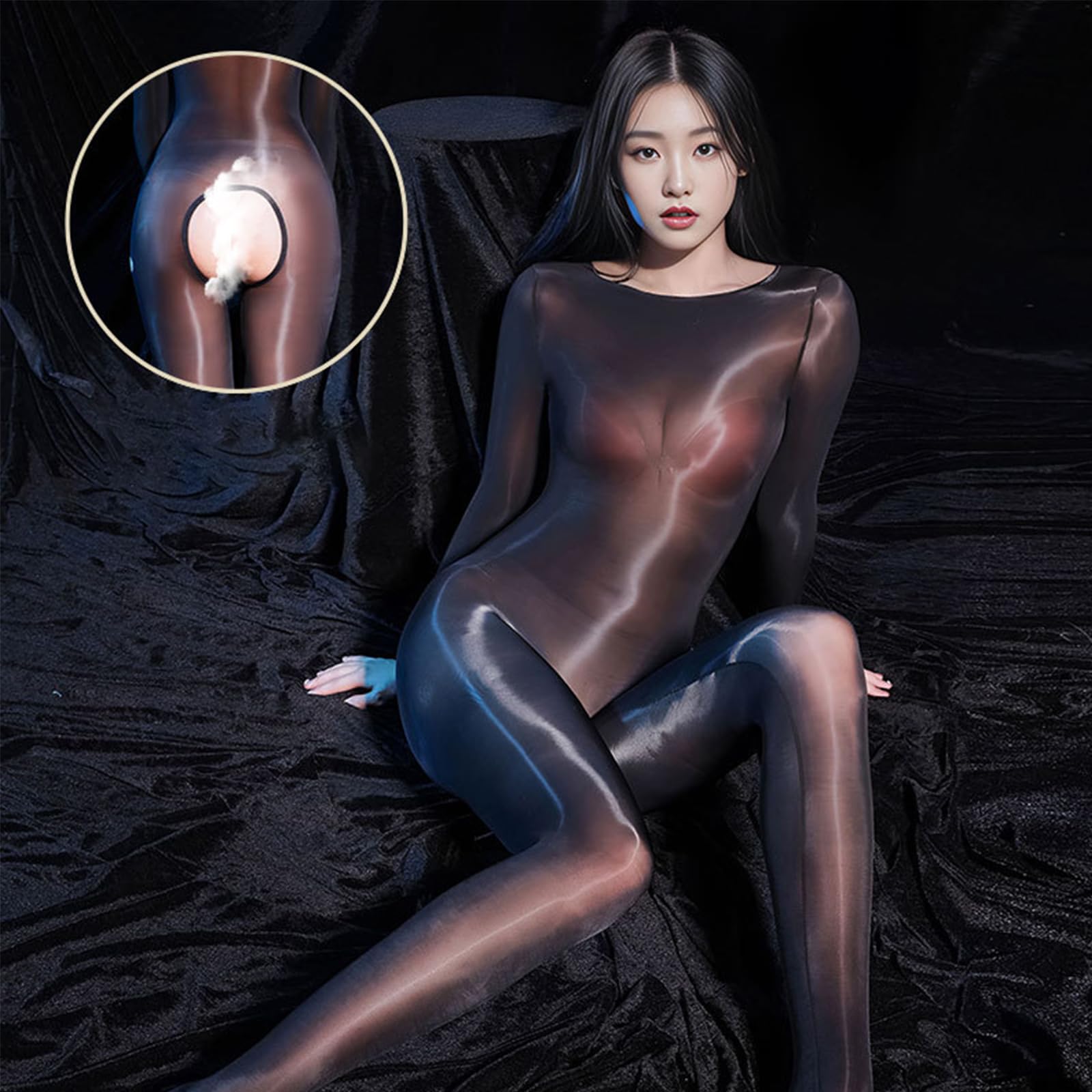 Sexy Shiny Women's Bodystocking - Full Body Stocking with Oil Shine for Lingerie & Role Play | Perfect for Halloween, Cosplay & Sensual Nights