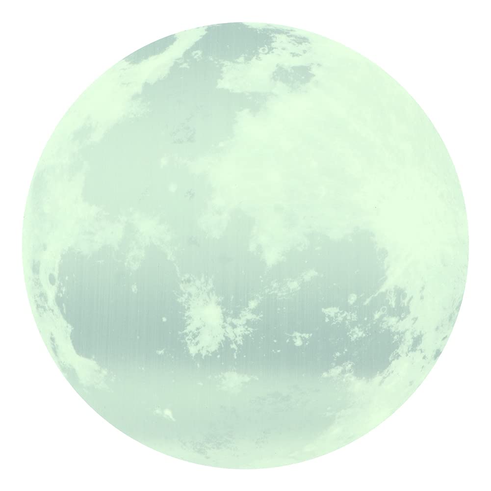 Glowing Moon Wall Stickers - 30cm Luminous Moon Shape Decals for Kids Room, Bedroom & Living Room Decor (Silver) | Perfect Night Light & Space-Themed Nursery Decor