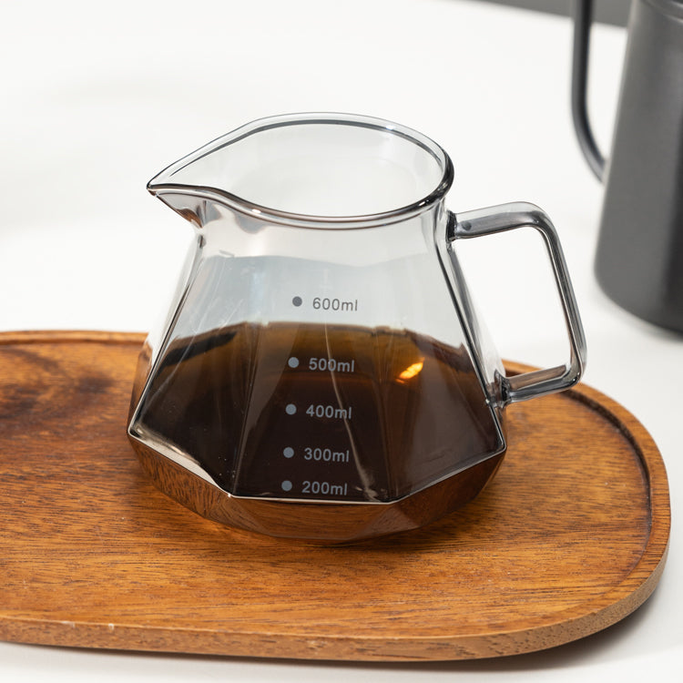 Premium V60 Coffee Dripper Set with Walnut Wood Stand & Glass Carafe - Perfect for Pour Over Brewing at Home, Office or Gifts for Coffee Lovers