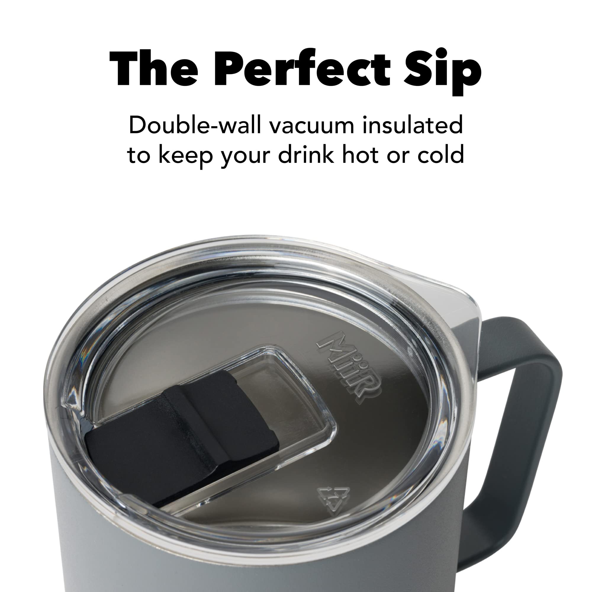 MiiR Camp Cup 12oz - Double Wall Vacuum Insulated Stainless Steel Travel Mug with Splash-Proof Slide Lid - Perfect for Camping, Hiking & Outdoor Adventures